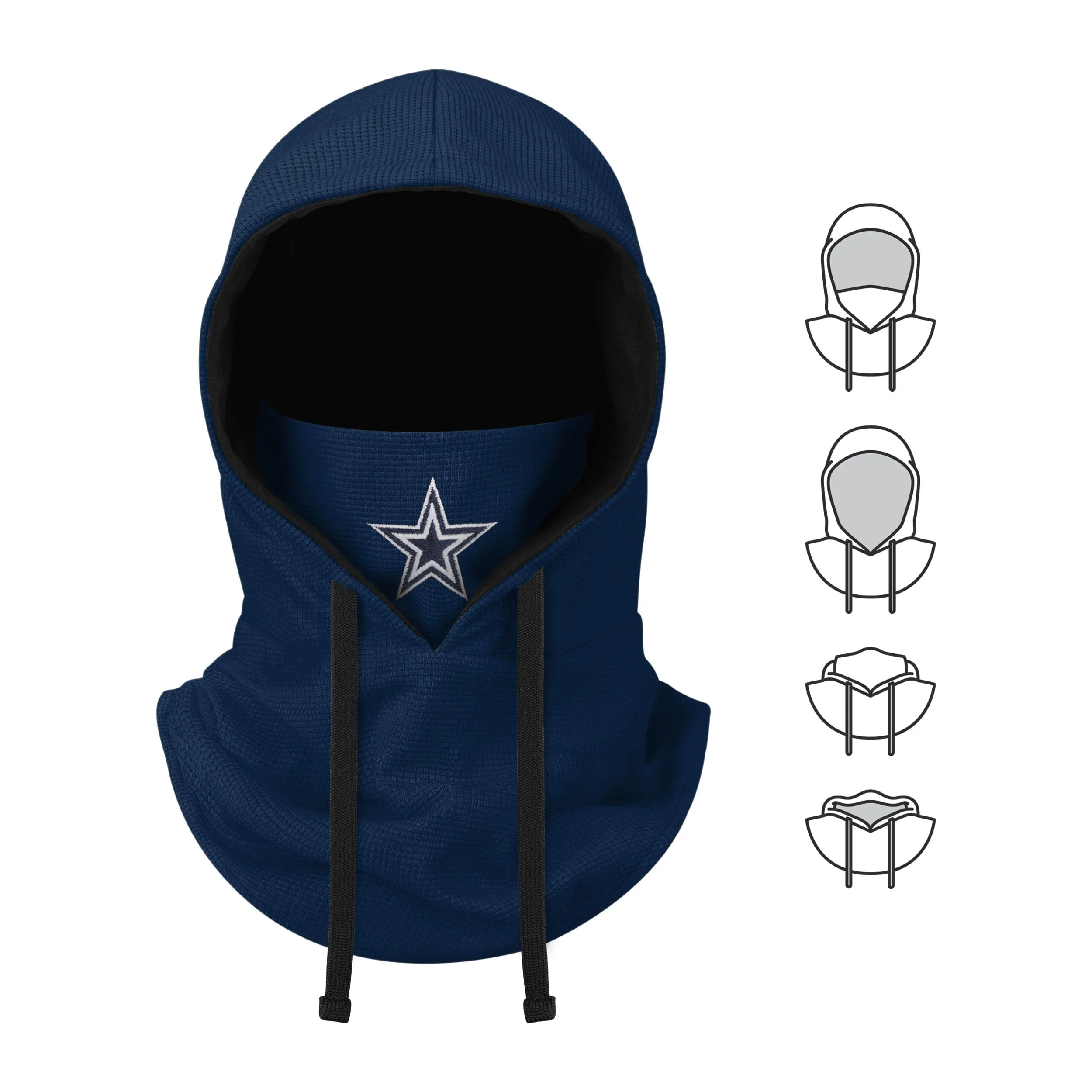 Dallas Cowboys NFL Waffle Drawstring Hooded Gaiter - Image 5