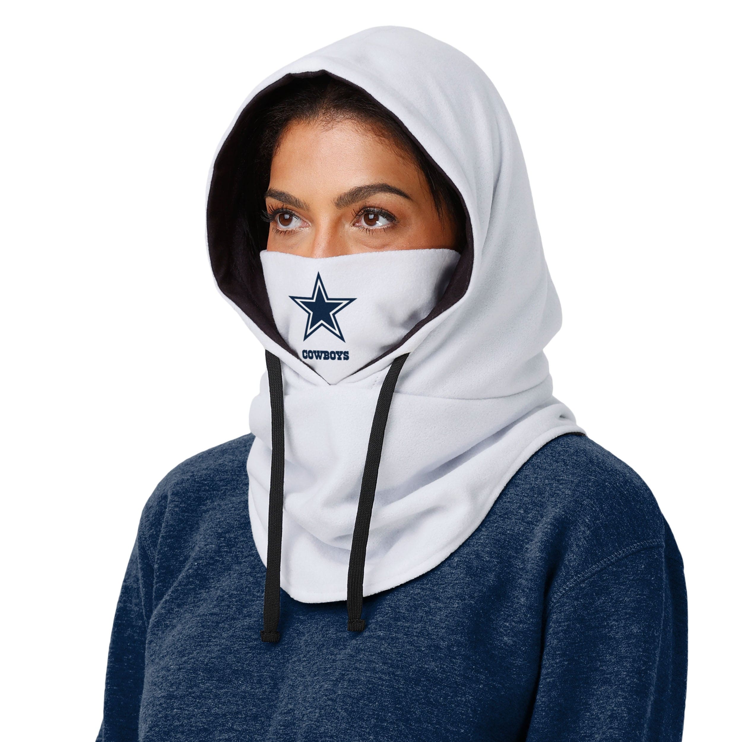 Dallas Cowboys NFL White Drawstring Hooded Gaiter - Image 3