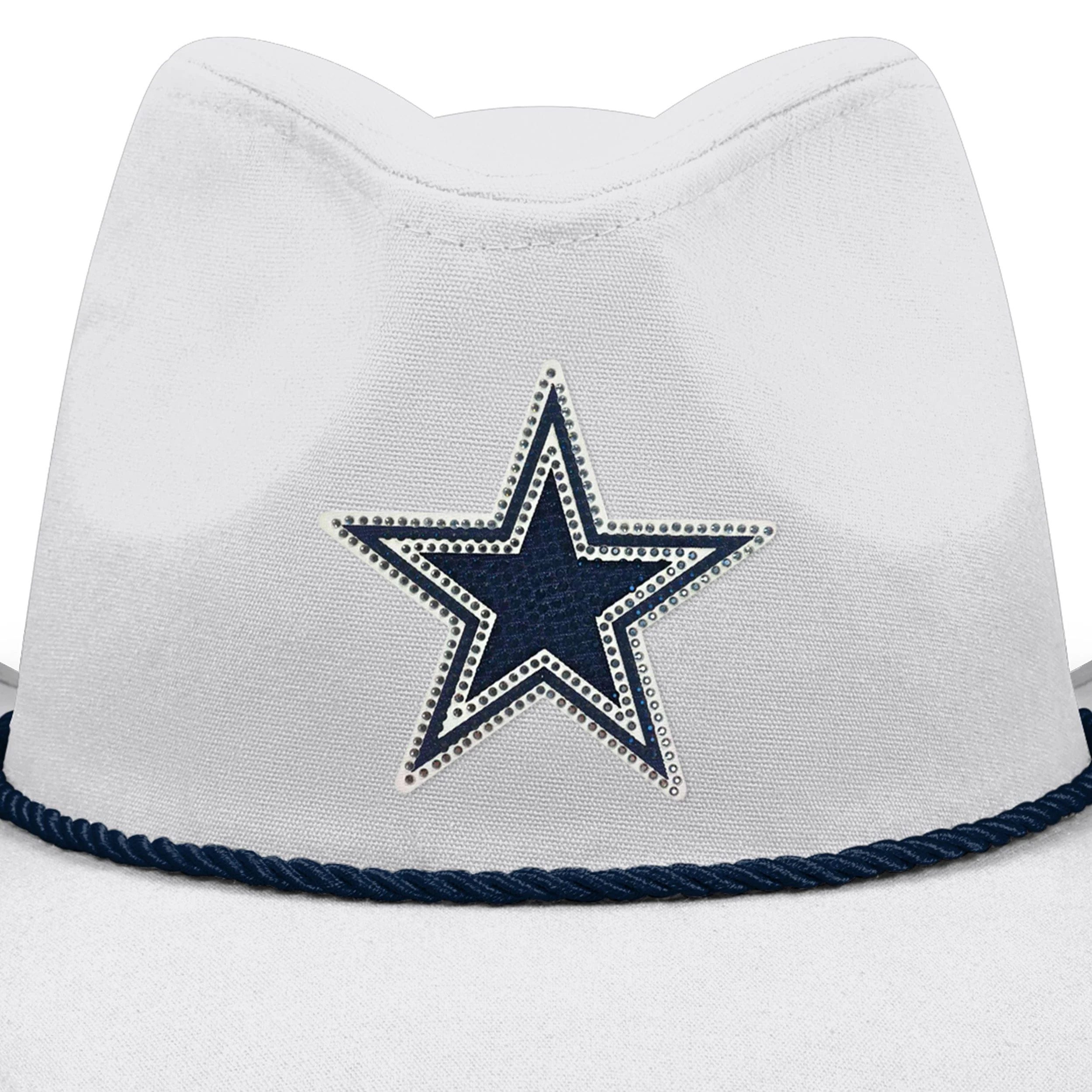 Dallas Cowboys NFL White Rhinestone Logo Cowboy Hat - Image 2