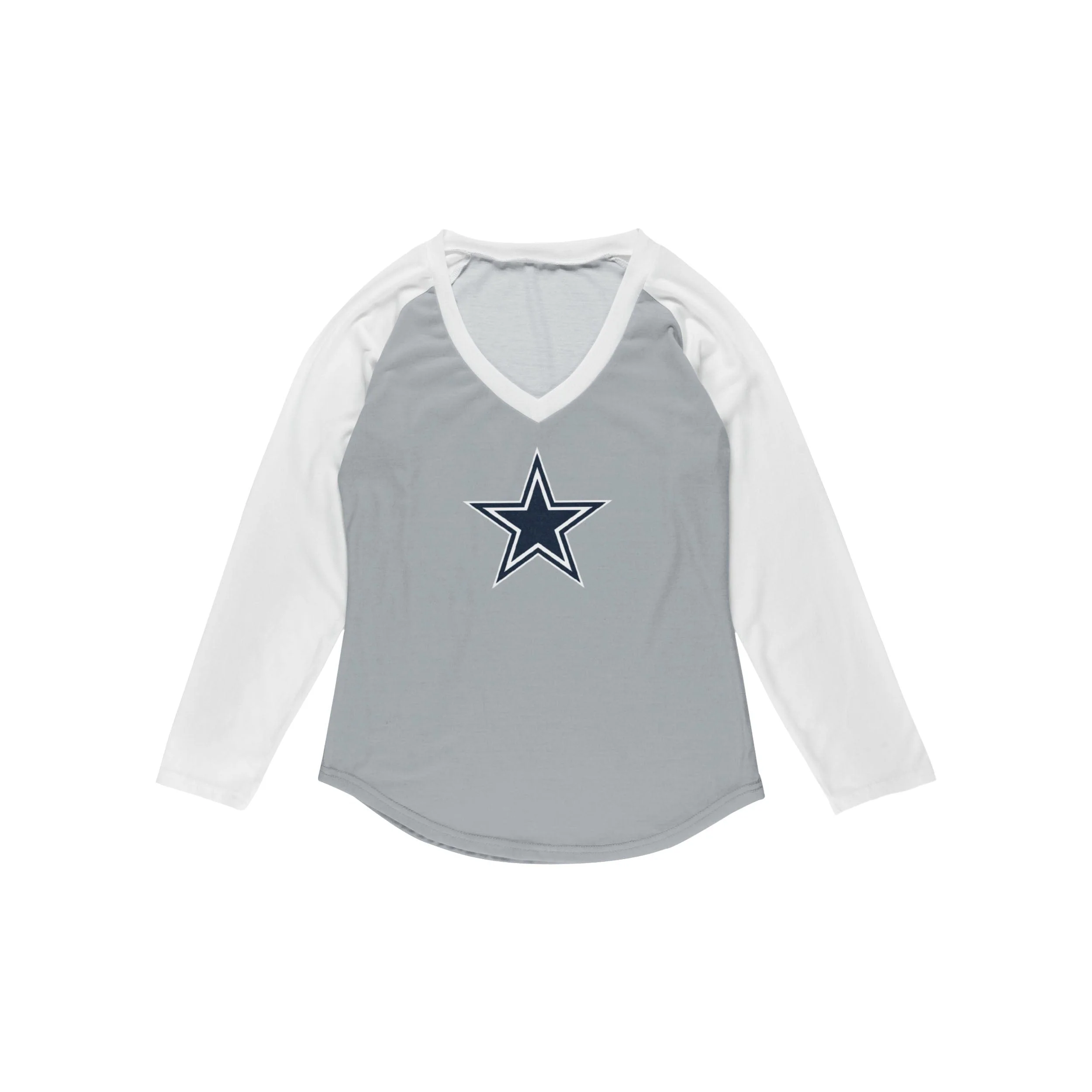 Dallas Cowboys NFL Womens Big Logo Solid Raglan T-Shirt