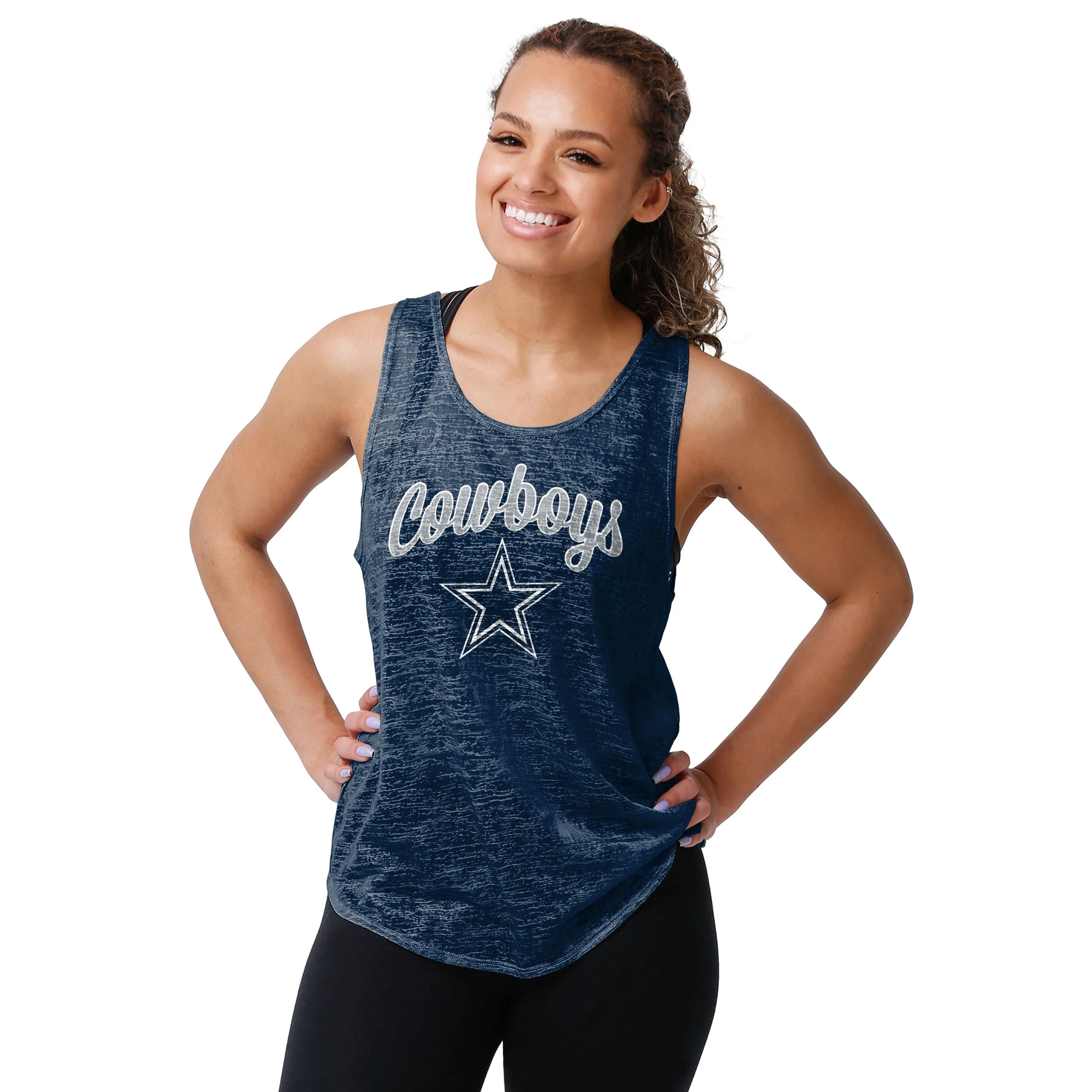 Dallas Cowboys NFL Womens Burn Out Sleeveless Top - Image 2