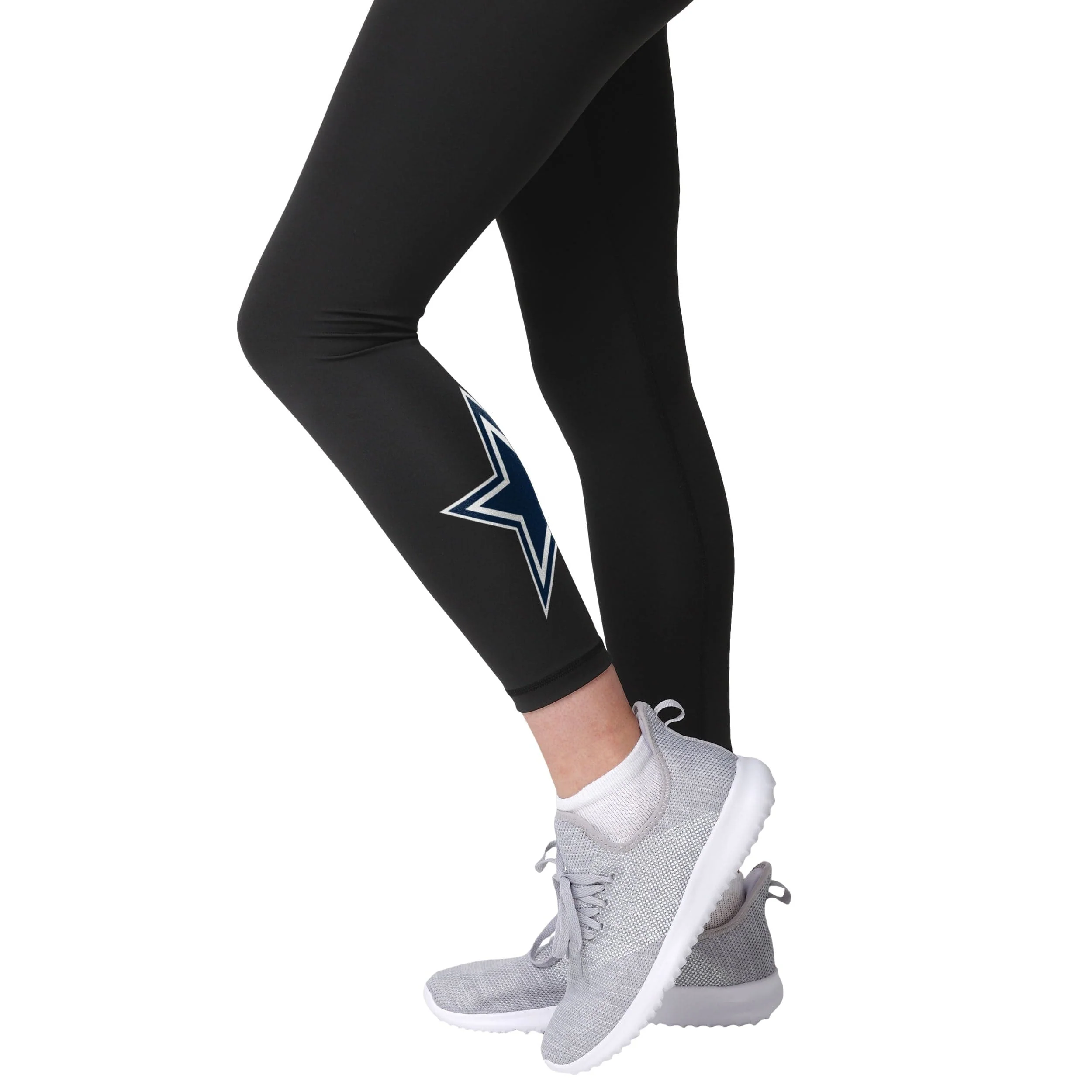 Dallas Cowboys NFL Womens Calf Logo Black Leggings - Image 4