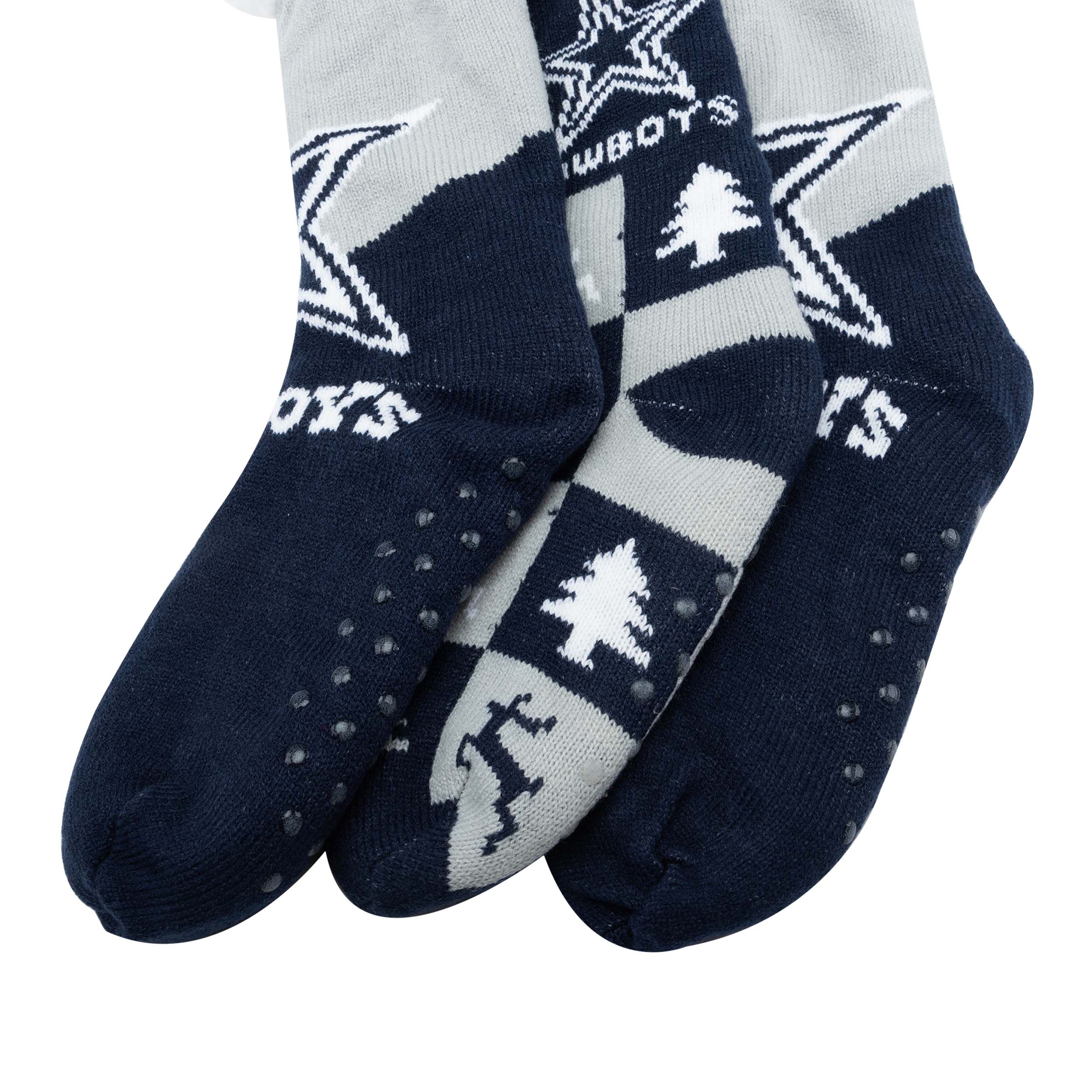 Dallas Cowboys NFL Womens Fan Footy 3 Pack Slipper Socks - Image 3