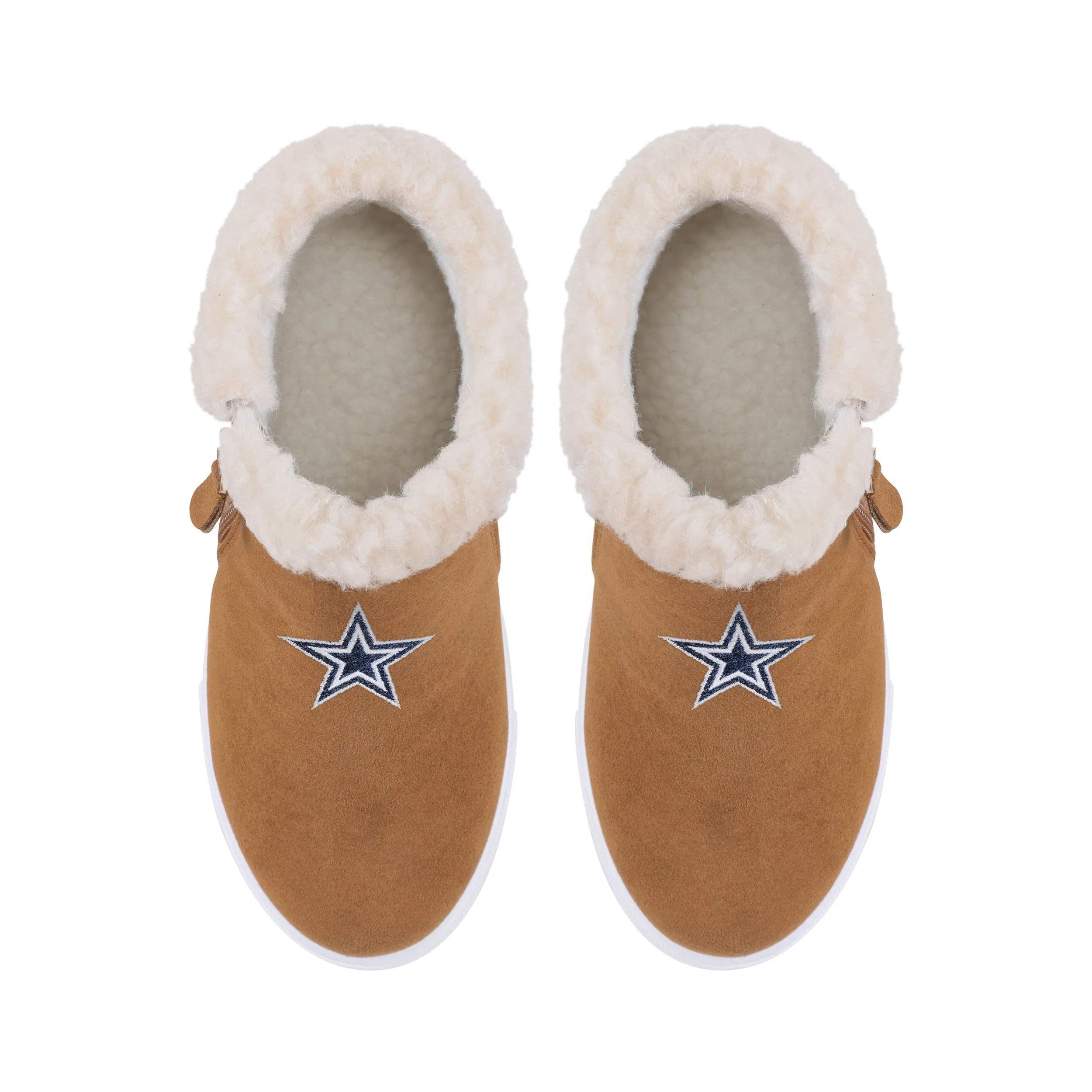 Dallas Cowboys NFL Womens Fuzzy Brim Zipper Boot - Image 4