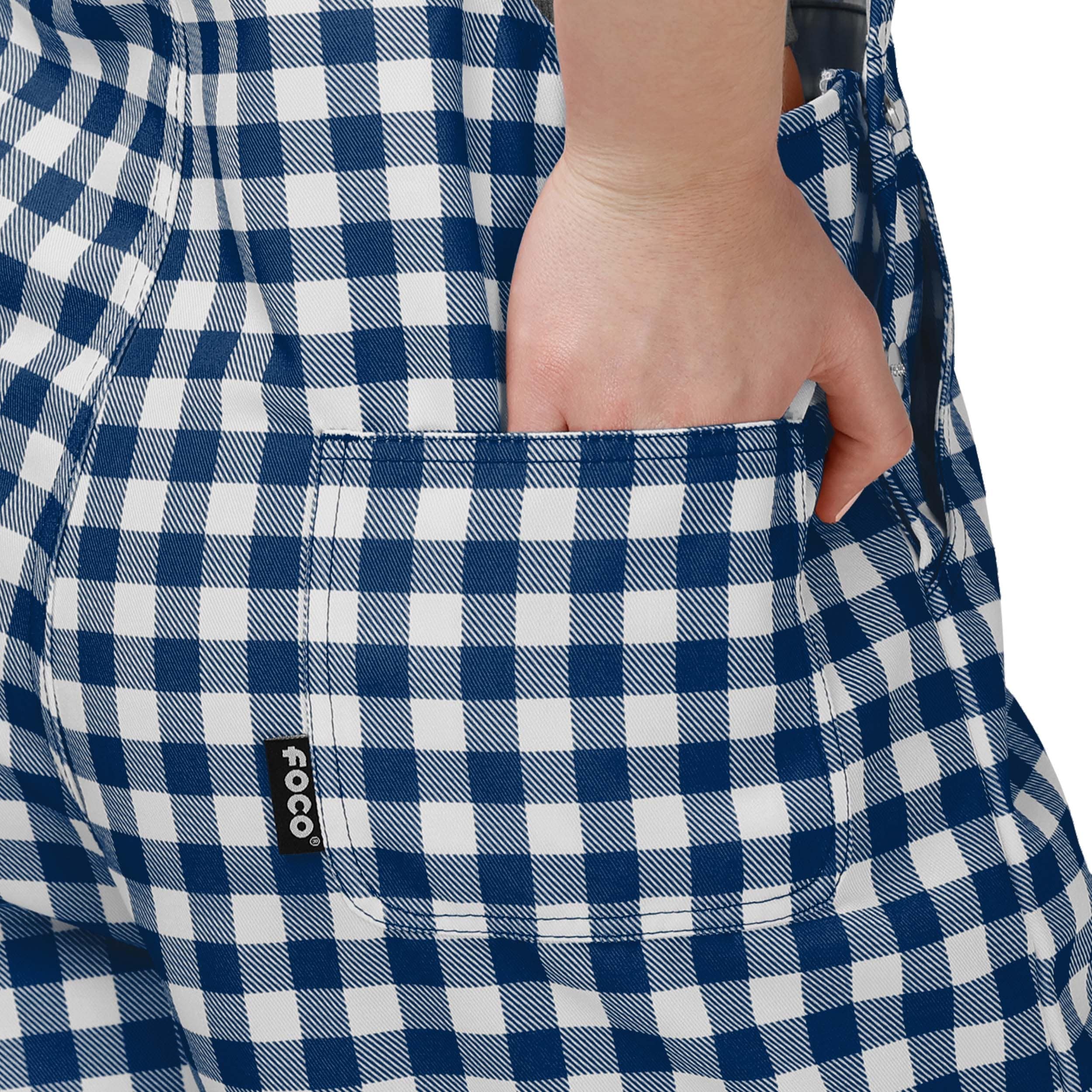 Dallas Cowboys NFL Womens Gingham Check Bib Shortalls - Image 5