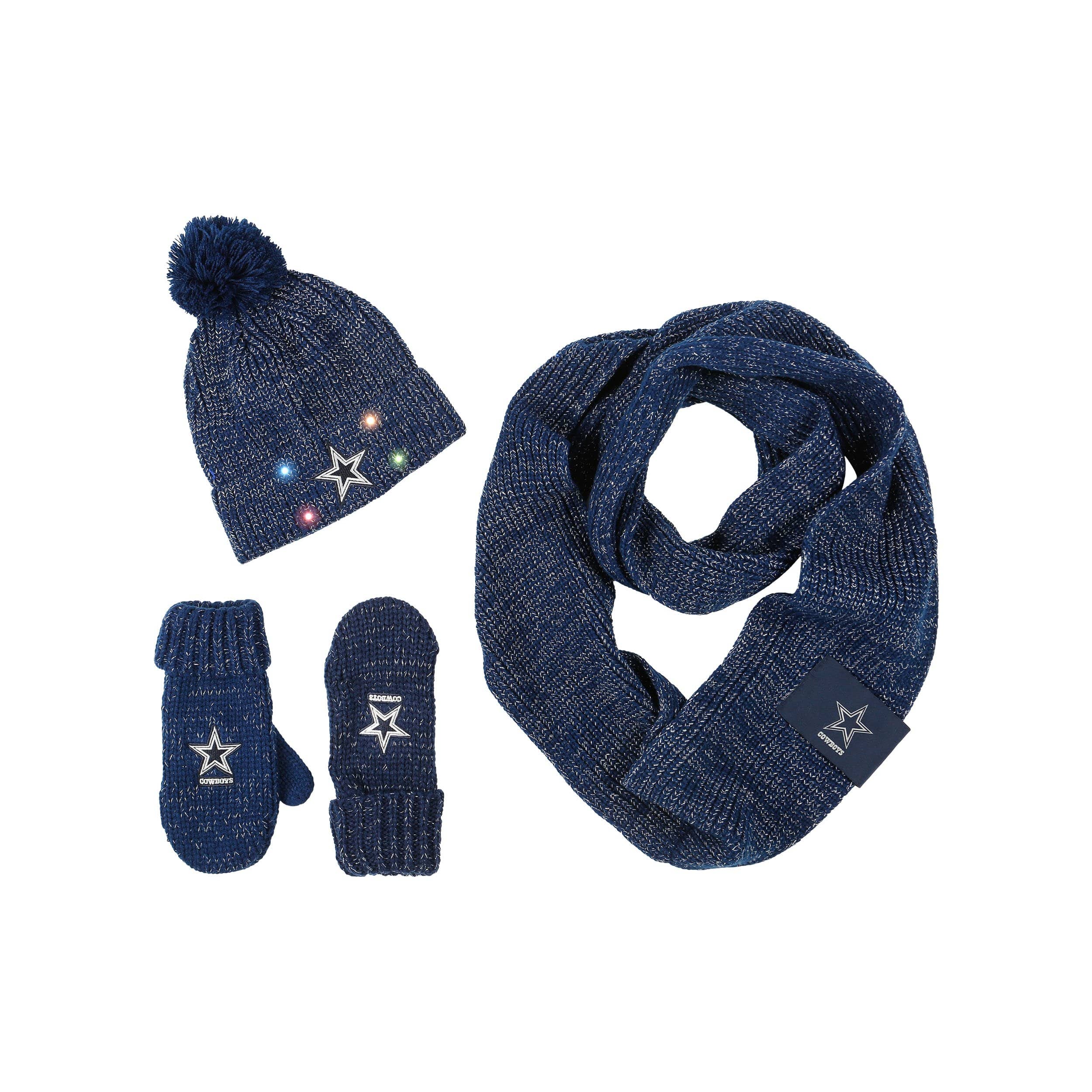 Dallas Cowboys NFL Womens Glitter Knit Cold Weather Set - Image 2