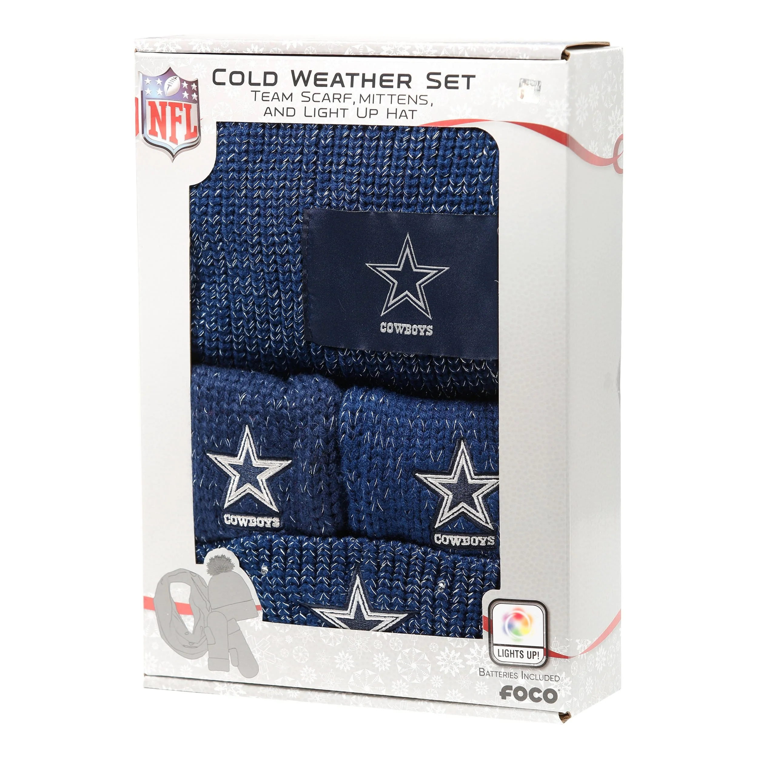 Dallas Cowboys NFL Womens Glitter Knit Cold Weather Set - Image 5