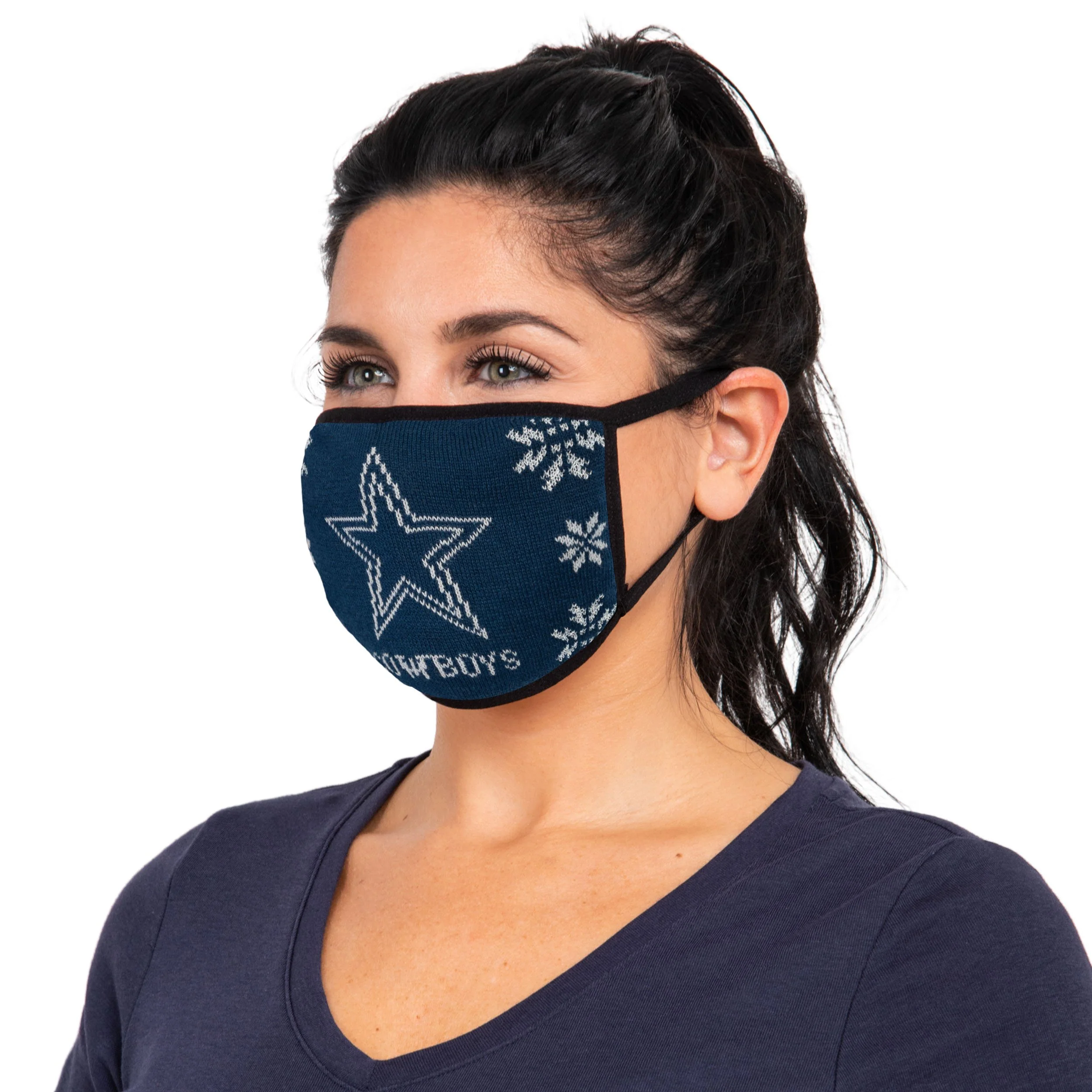 Dallas Cowboys NFL Womens Knit 2 Pack Face Cover - Image 3