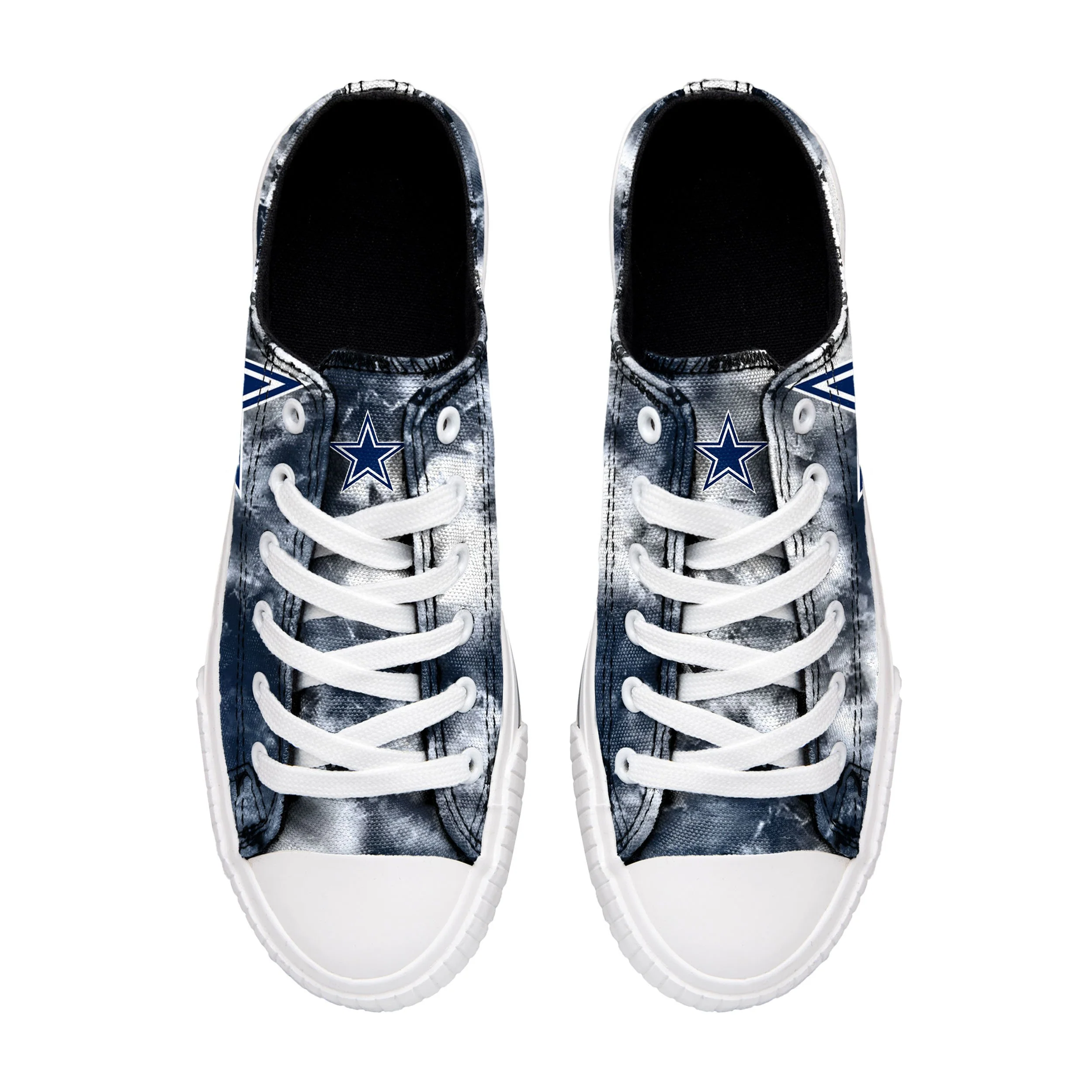 Dallas Cowboys NFL Womens Low Top Tie-Dye Canvas Shoes - Image 3