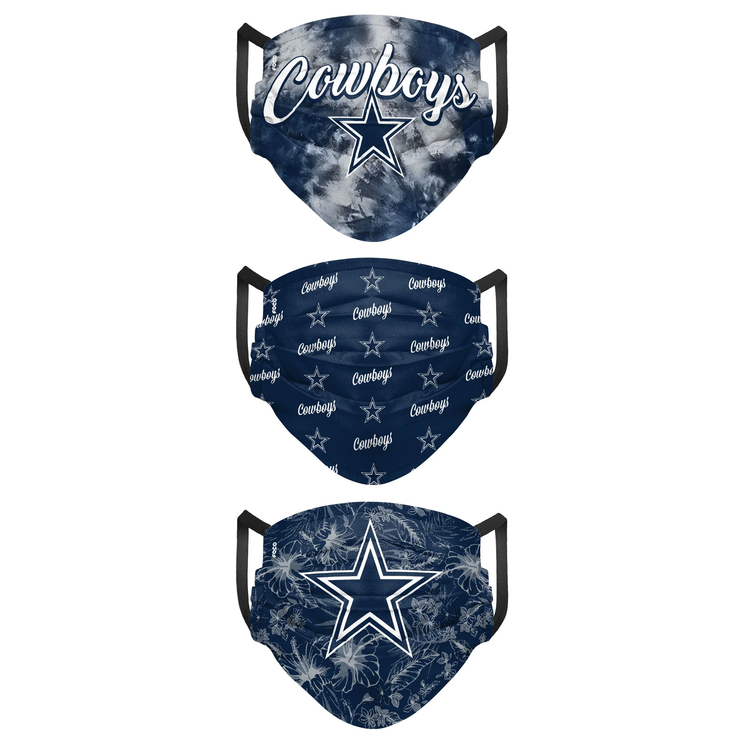 Dallas Cowboys NFL Womens Matchday 3 Pack Face Cover - Image 2