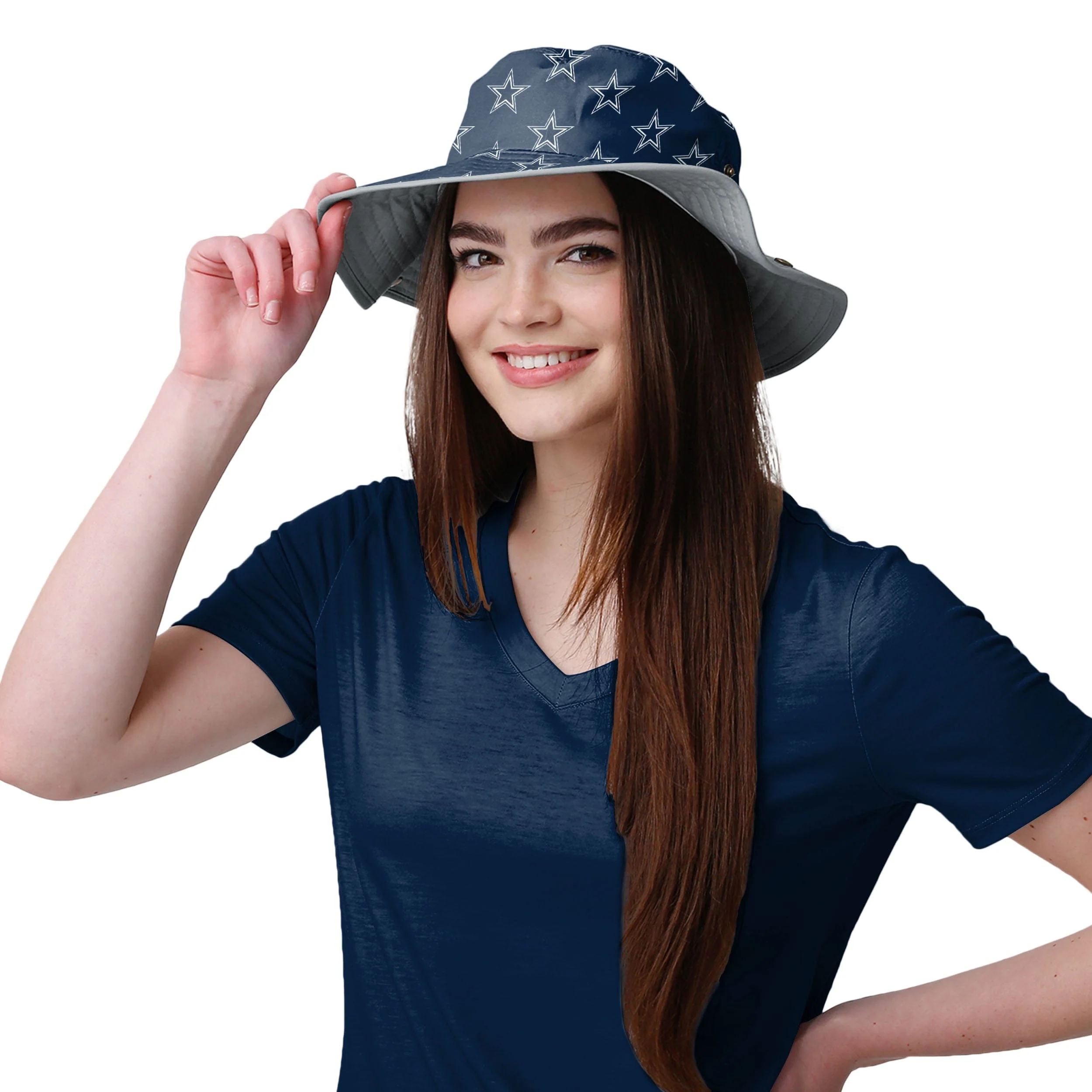 Dallas Cowboys NFL Womens Mini Print Hybrid Boonie Hat - Image 2