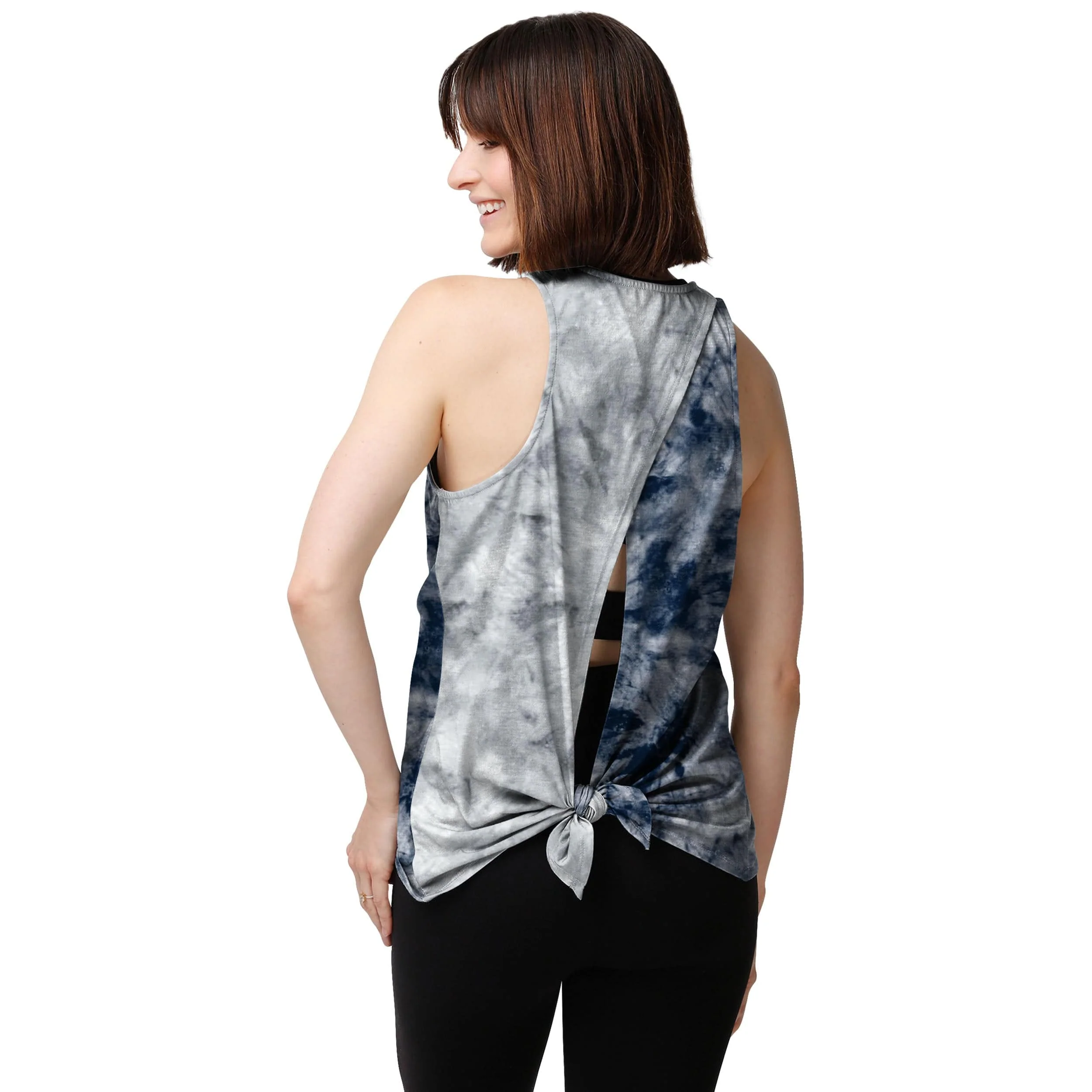 Dallas Cowboys NFL Womens Script Wordmark Tie-Dye Tie-Breaker Sleeveless Top