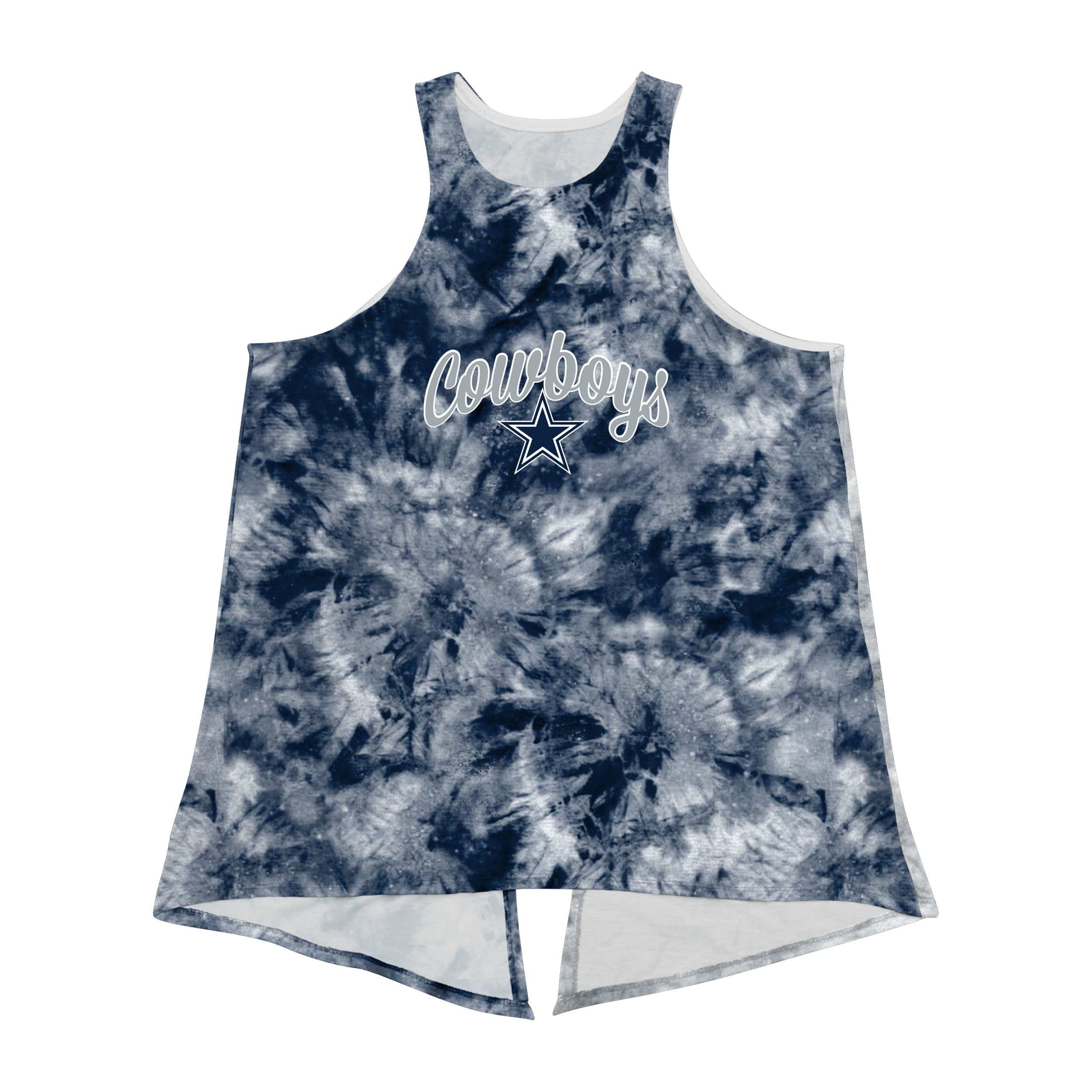 Dallas Cowboys NFL Womens Script Wordmark Tie-Dye Tie-Breaker Sleeveless Top - Image 3