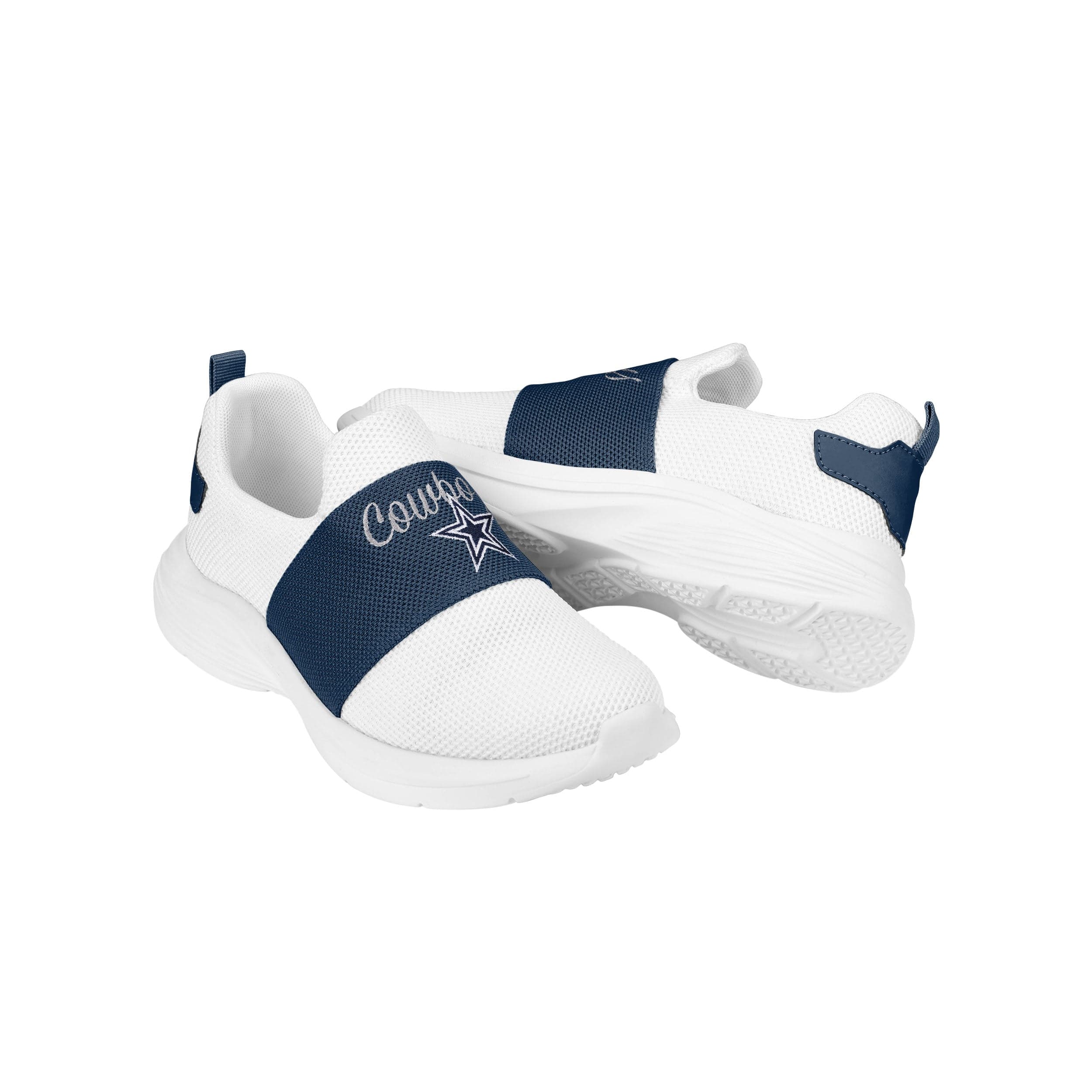 Dallas Cowboys NFL Womens Script Wordmark White Slip On Sneakers - Image 5
