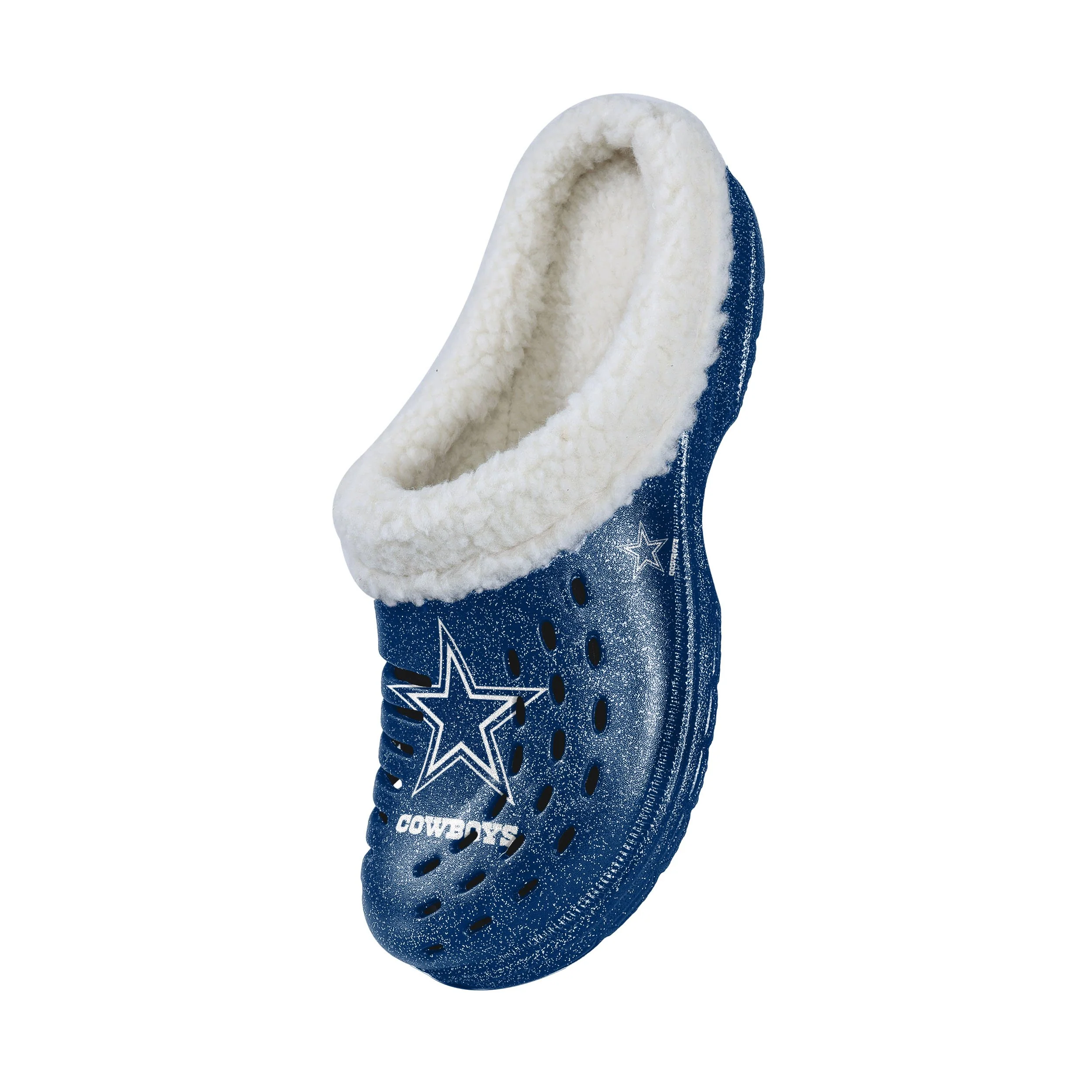 Dallas Cowboys NFL Womens Sherpa Lined Glitter Clog - Image 3