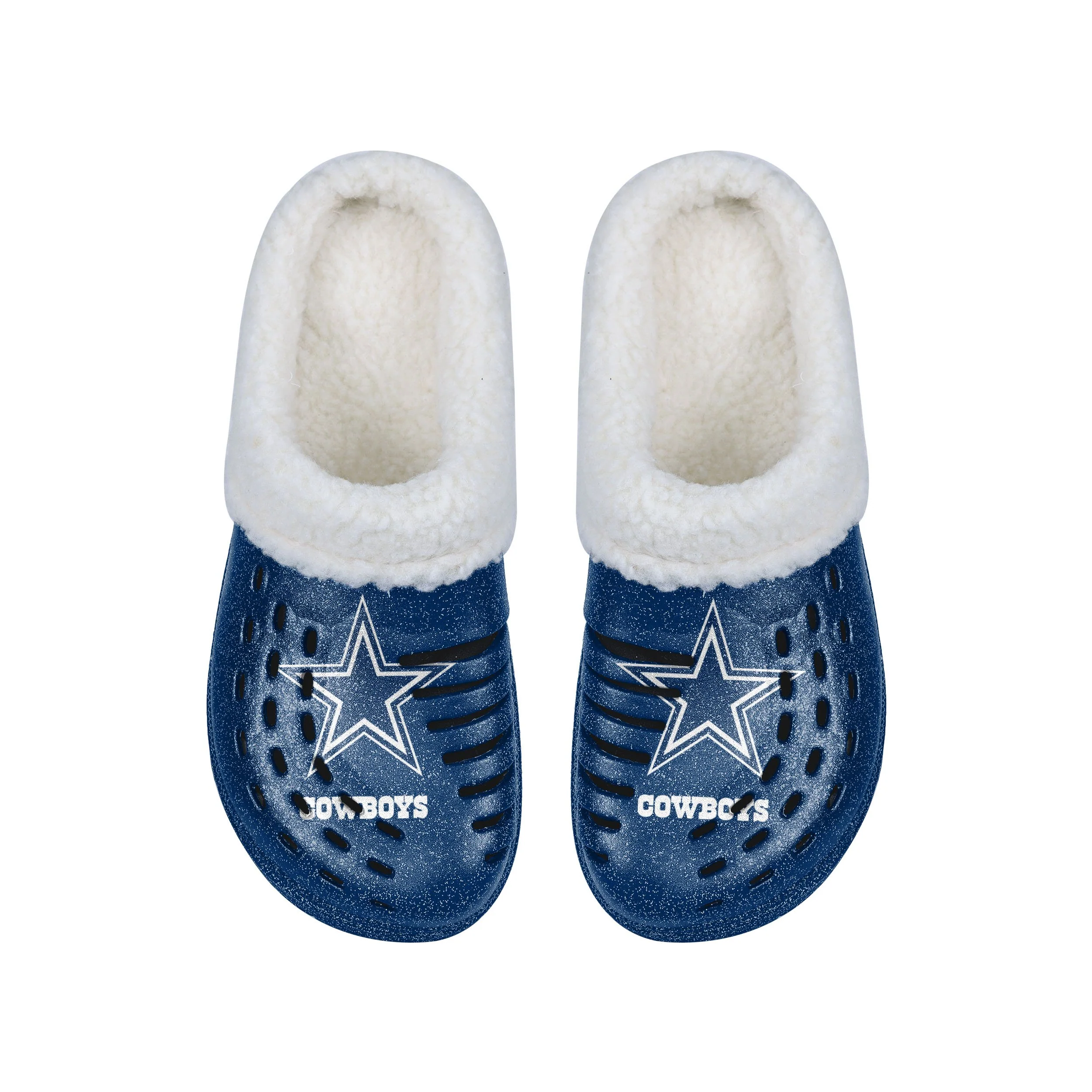 Dallas Cowboys NFL Womens Sherpa Lined Glitter Clog - Image 4