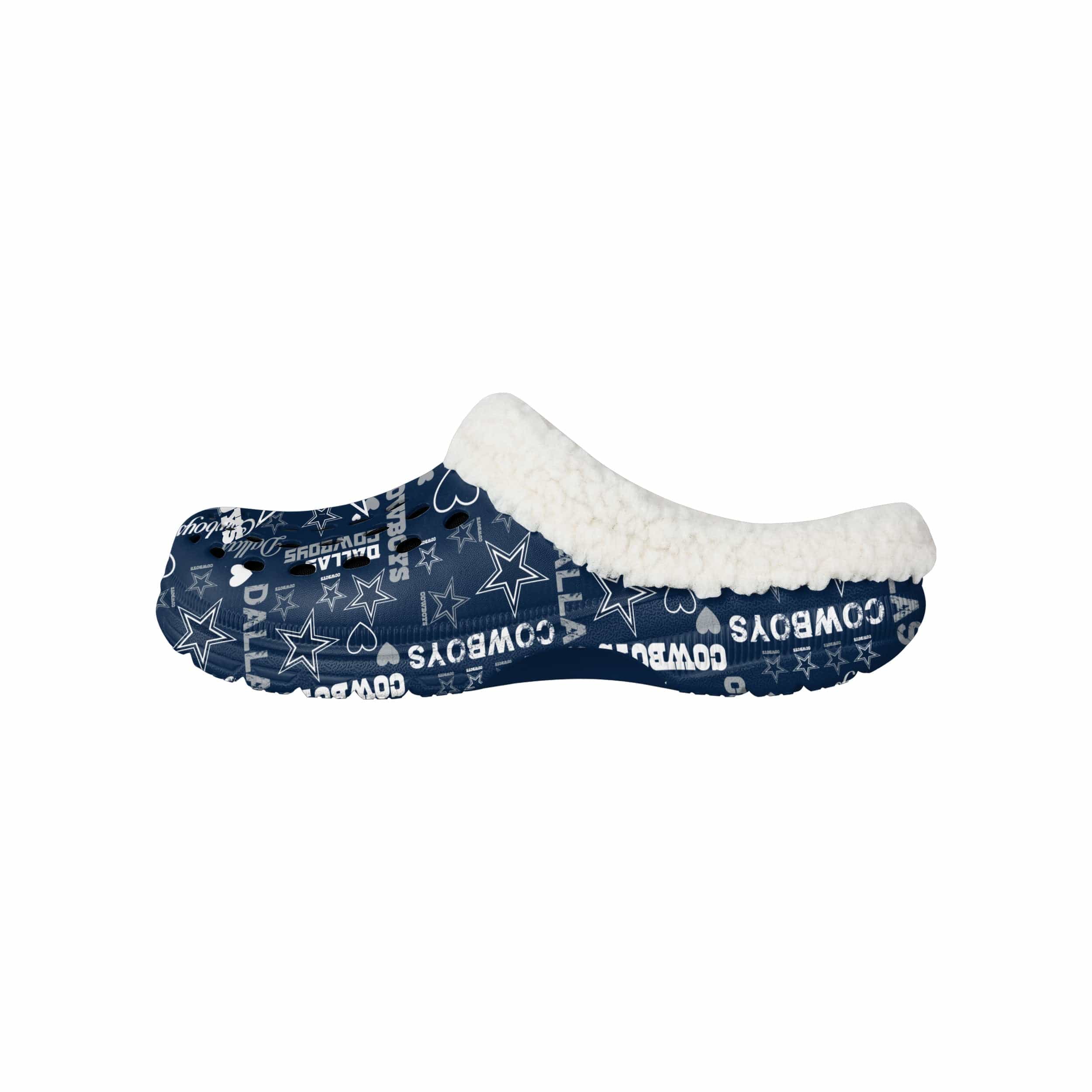 Dallas Cowboys NFL Womens Sherpa Lined Logo Love Clog - Image 2