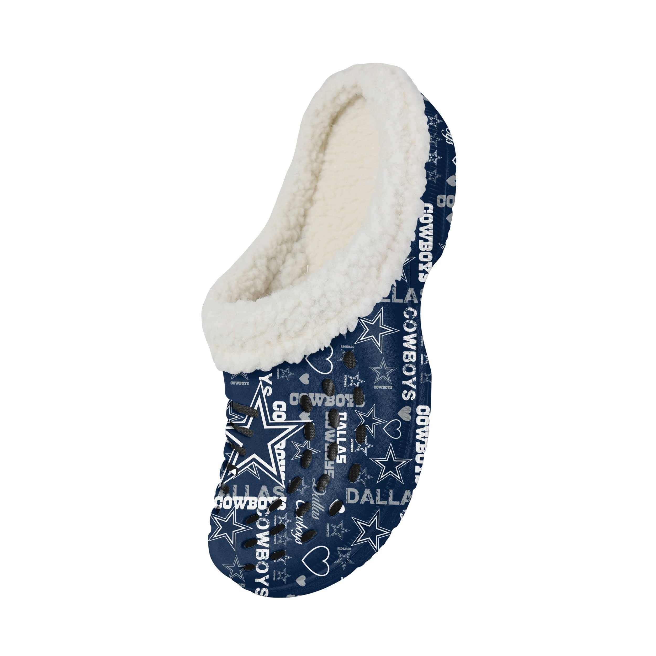 Dallas Cowboys NFL Womens Sherpa Lined Logo Love Clog - Image 3