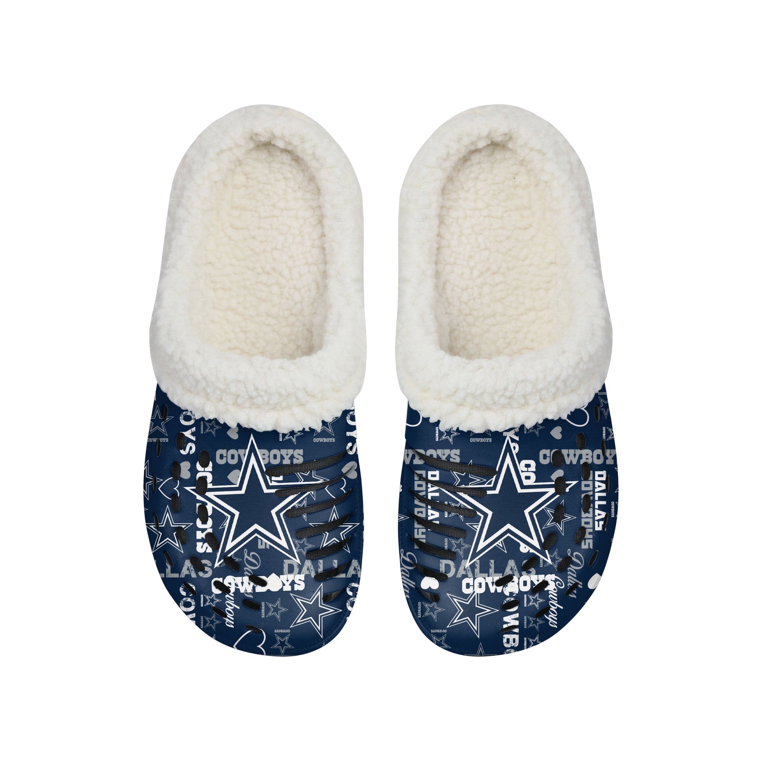 Dallas Cowboys NFL Womens Sherpa Lined Logo Love Clog - Image 4