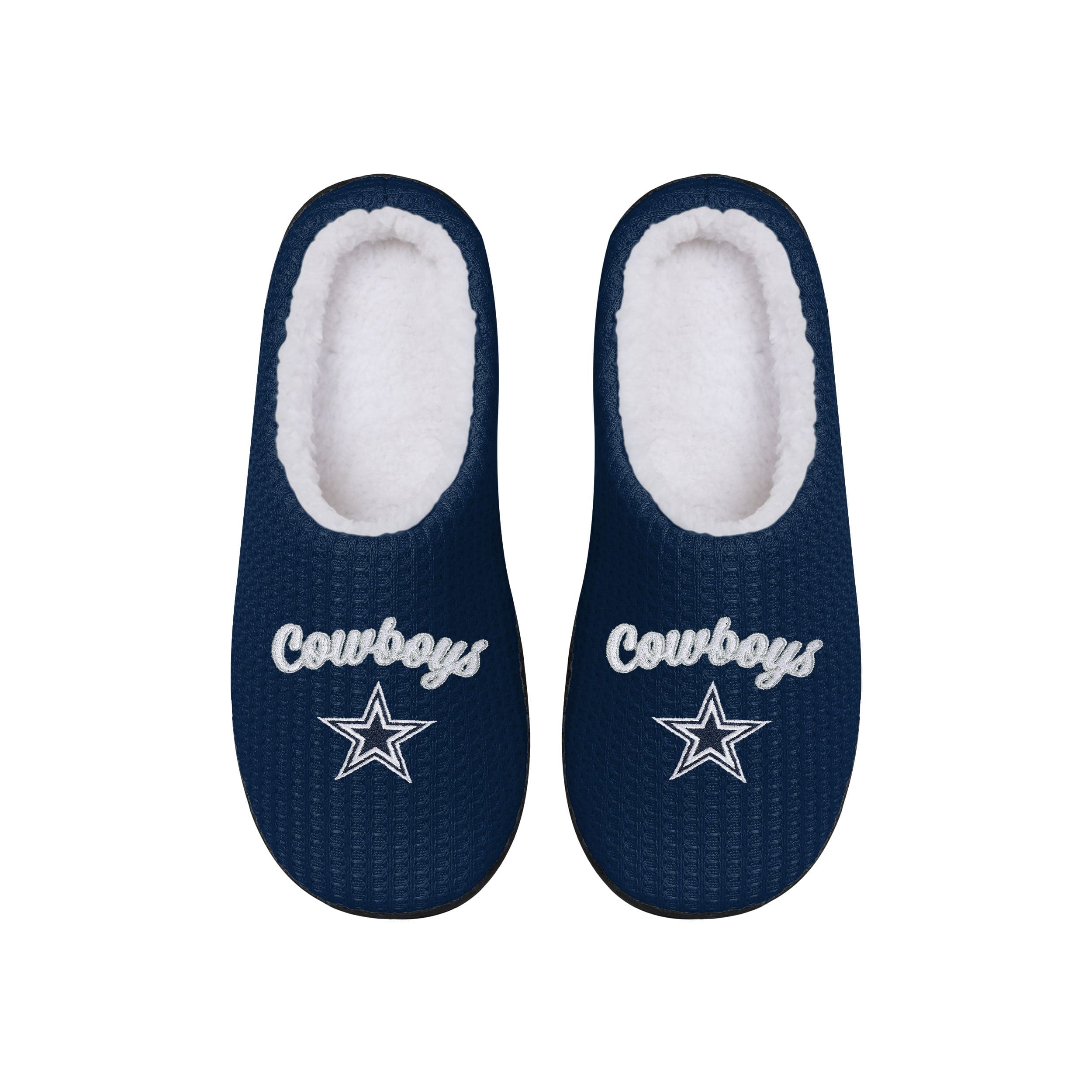 Dallas Cowboys NFL Womens Sherpa Lined Memory Foam Slippers - Image 3