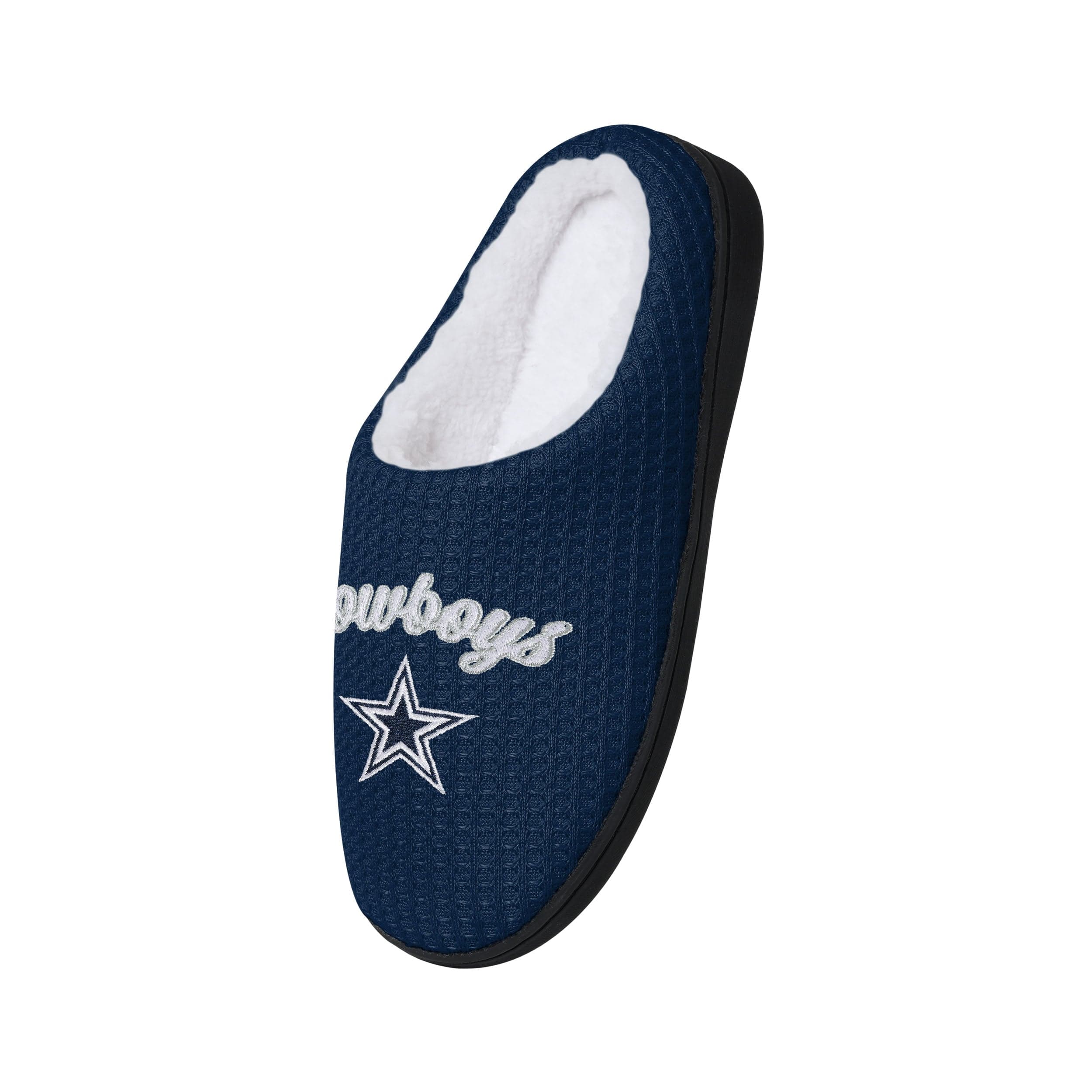 Dallas Cowboys NFL Womens Sherpa Lined Memory Foam Slippers - Image 4
