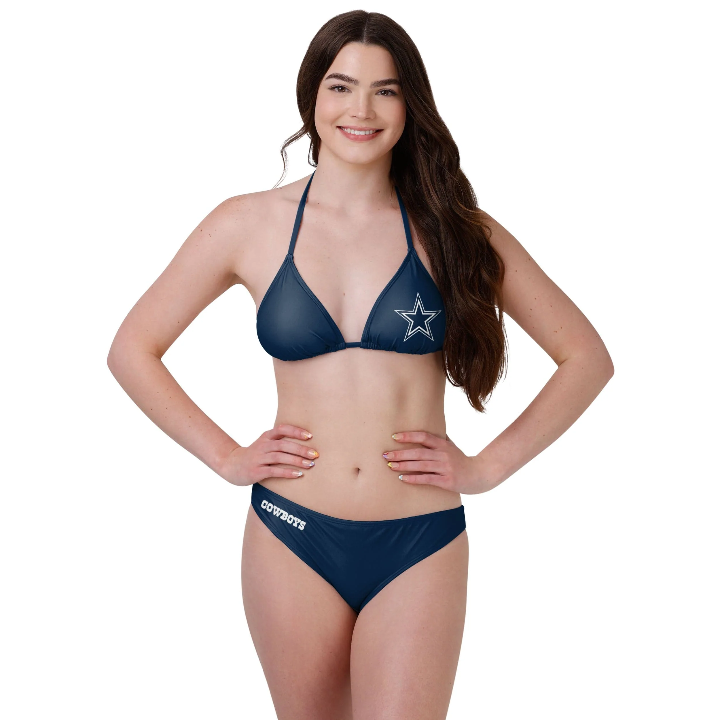 Dallas Cowboys NFL Womens Solid Logo Bikini Top - Image 4