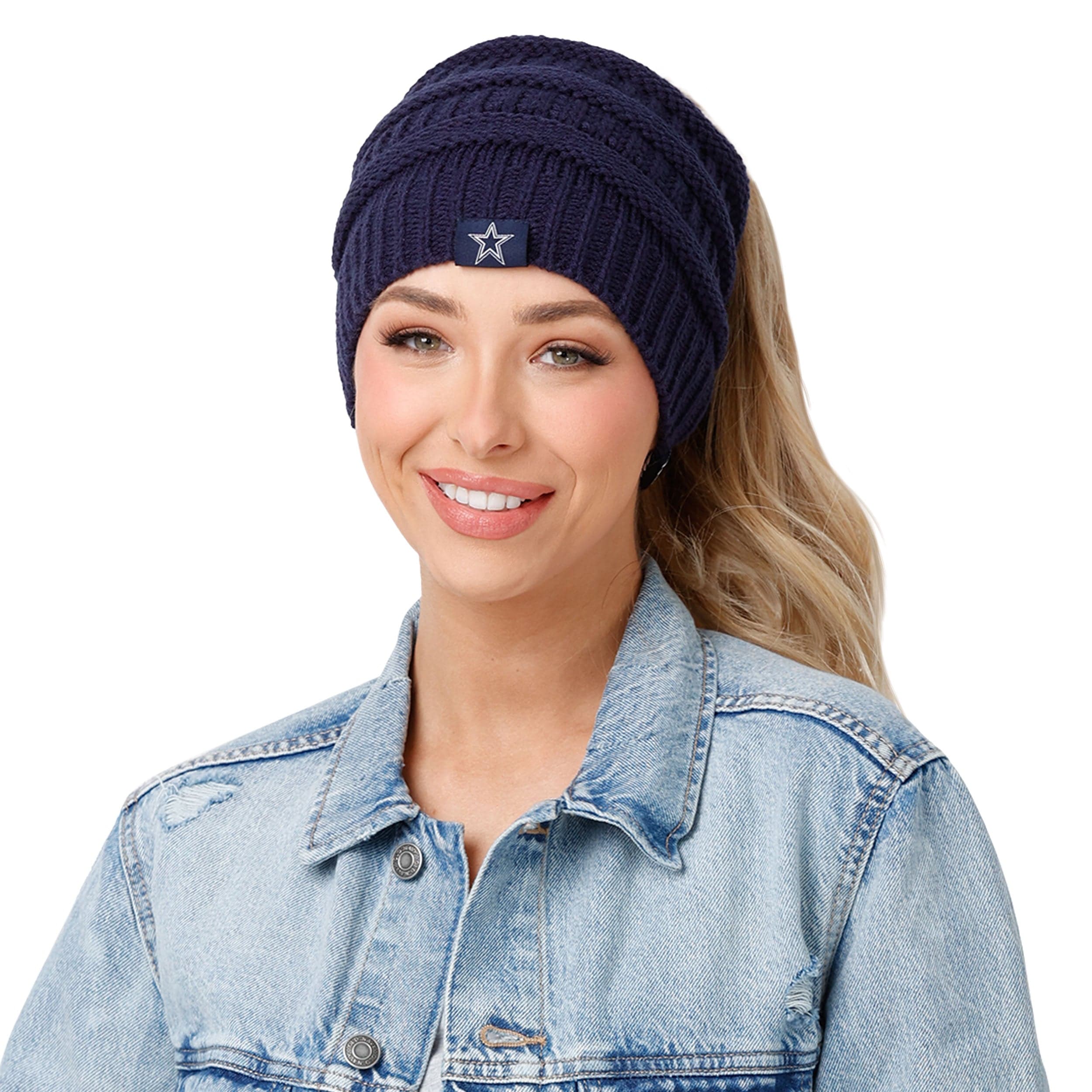 Dallas Cowboys NFL Womens Solid Ponytail Beanie - Image 3