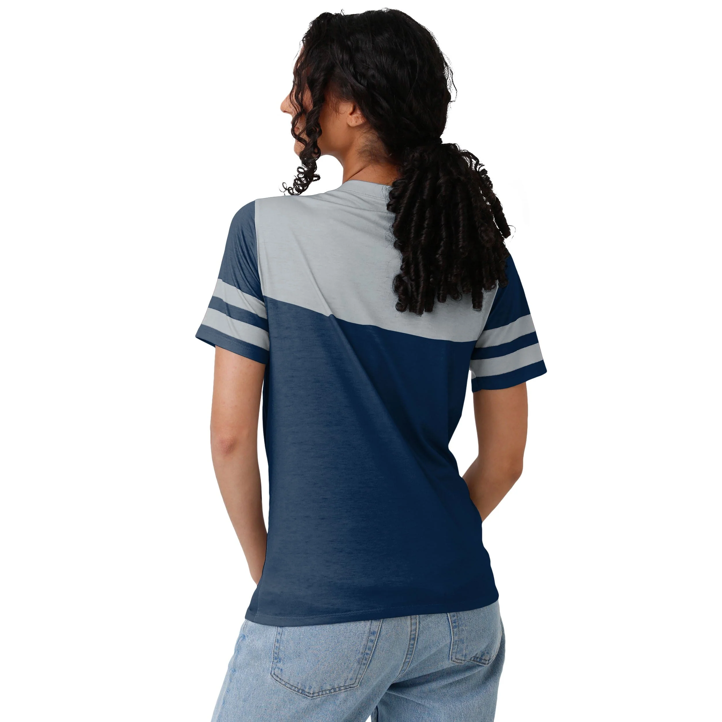 Dallas Cowboys NFL Womens Team Stripe Property Of V-Neck T-Shirt - Image 2