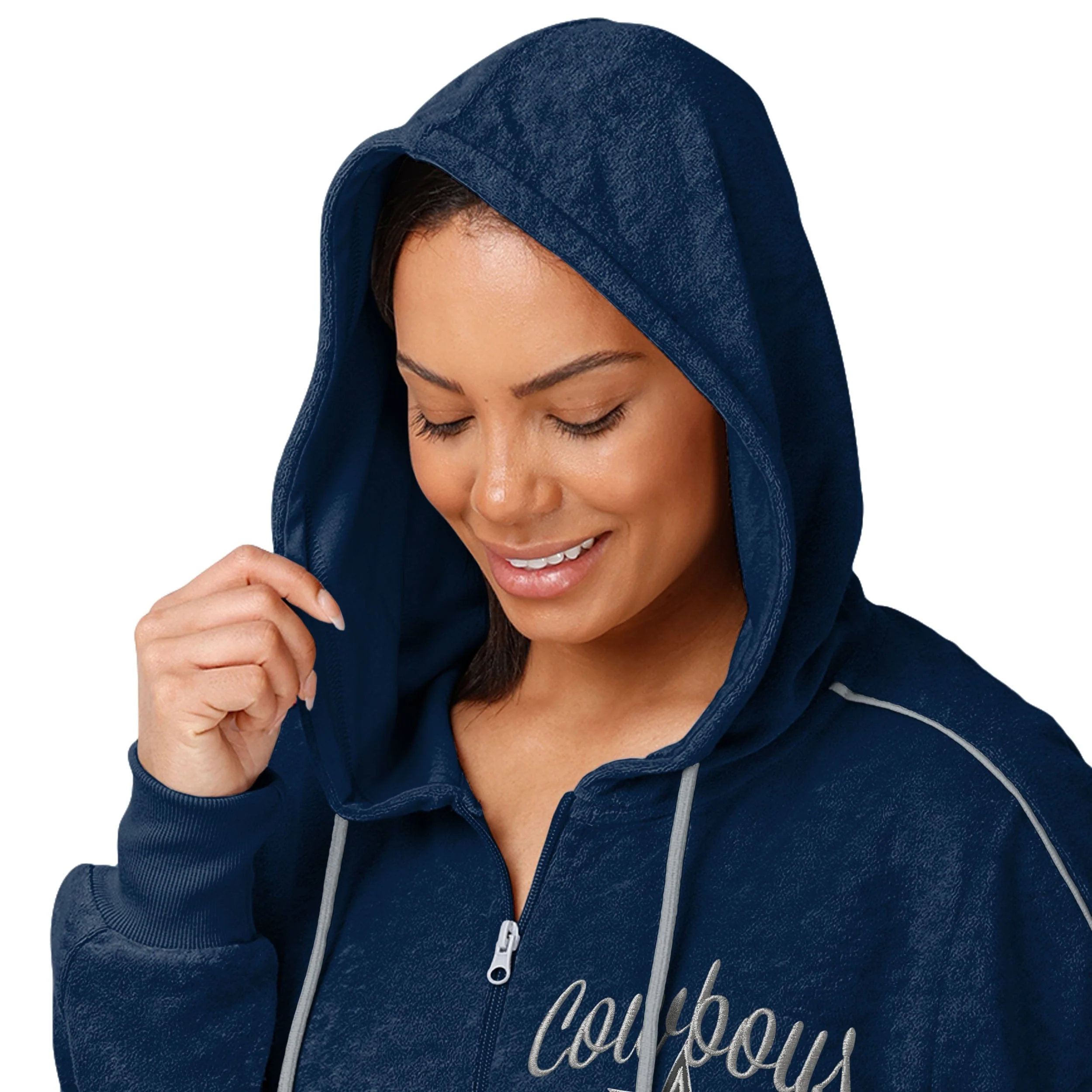 Dallas Cowboys NFL Womens Terry Knit Zip Up Top - Image 3