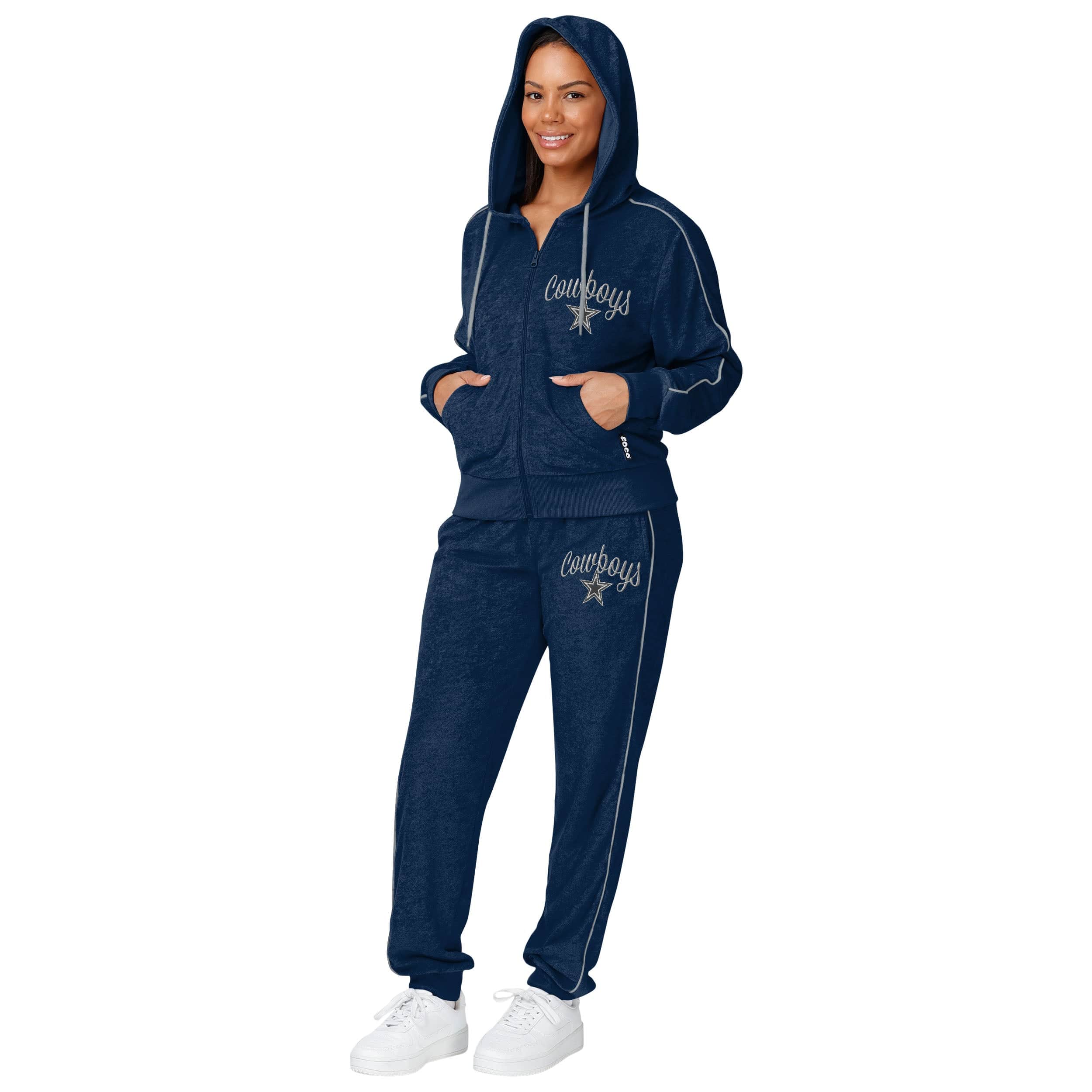 Dallas Cowboys NFL Womens Terry Knit Zip Up Top - Image 6
