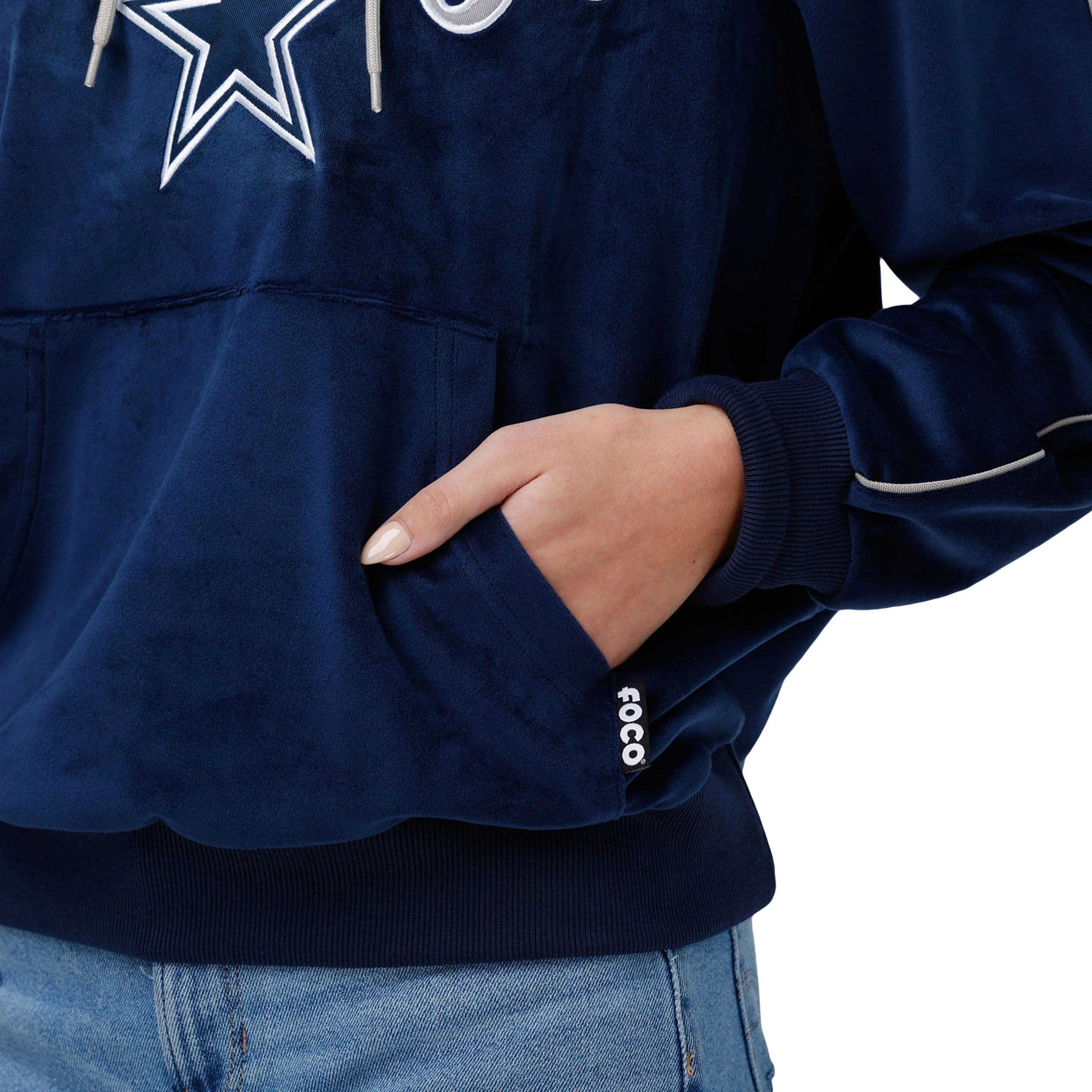 Dallas Cowboys NFL Womens Velour Hooded Sweatshirt - Image 3