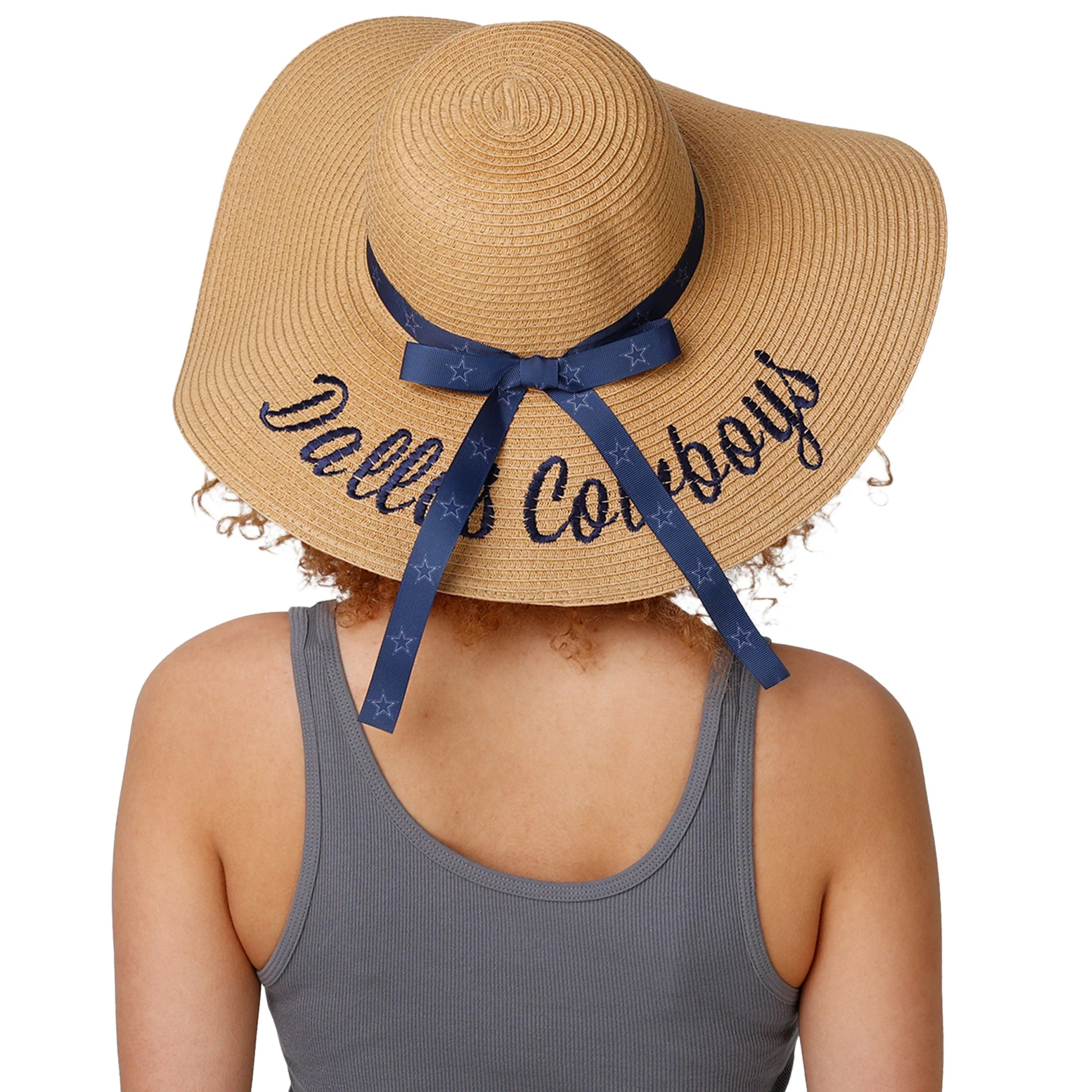 Dallas Cowboys NFL Womens Wordmark Beach Straw Hat - Image 4