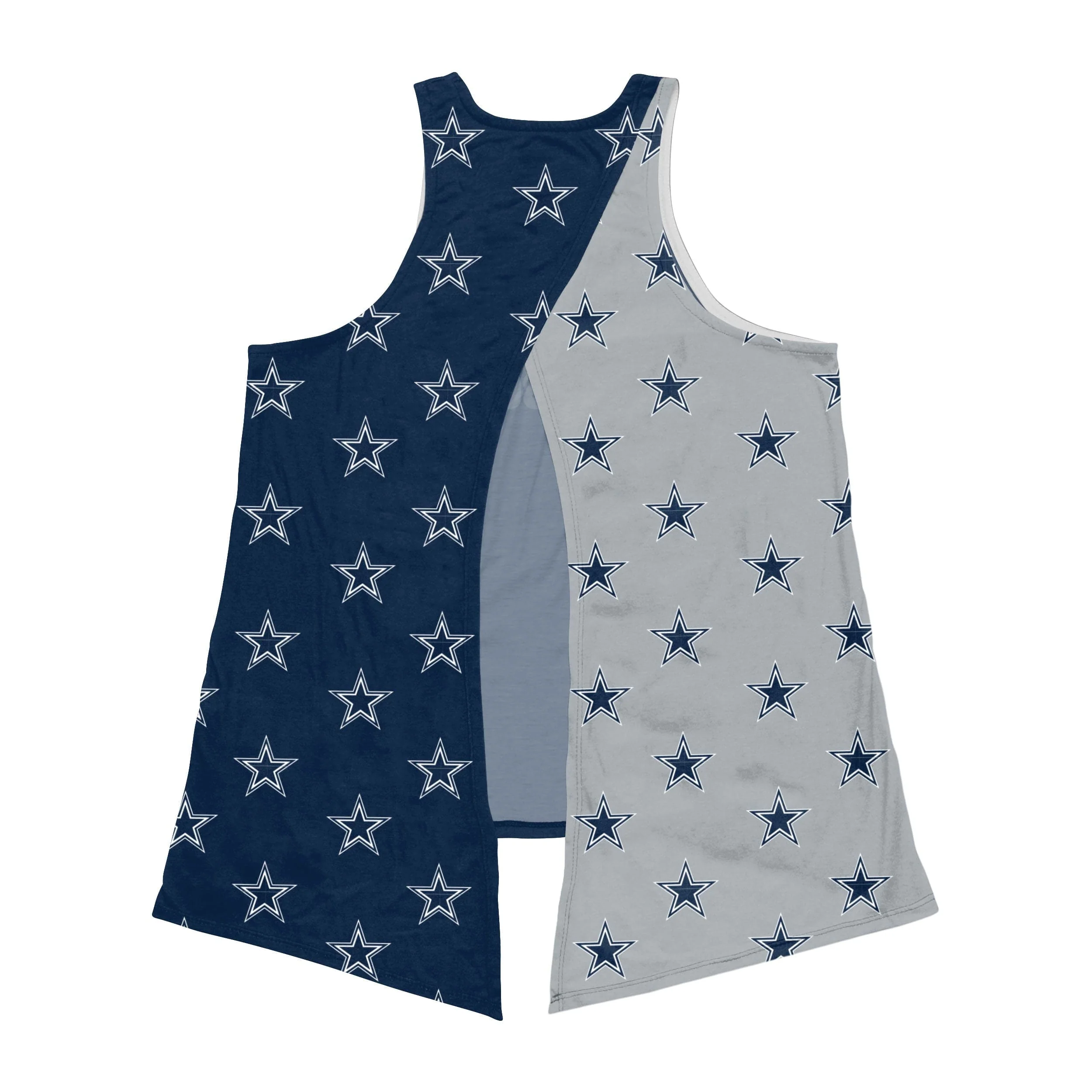Dallas Cowboys NFL Womens Wordmark Mini Print Tie-Breaker Sleeveless Top - Image 3