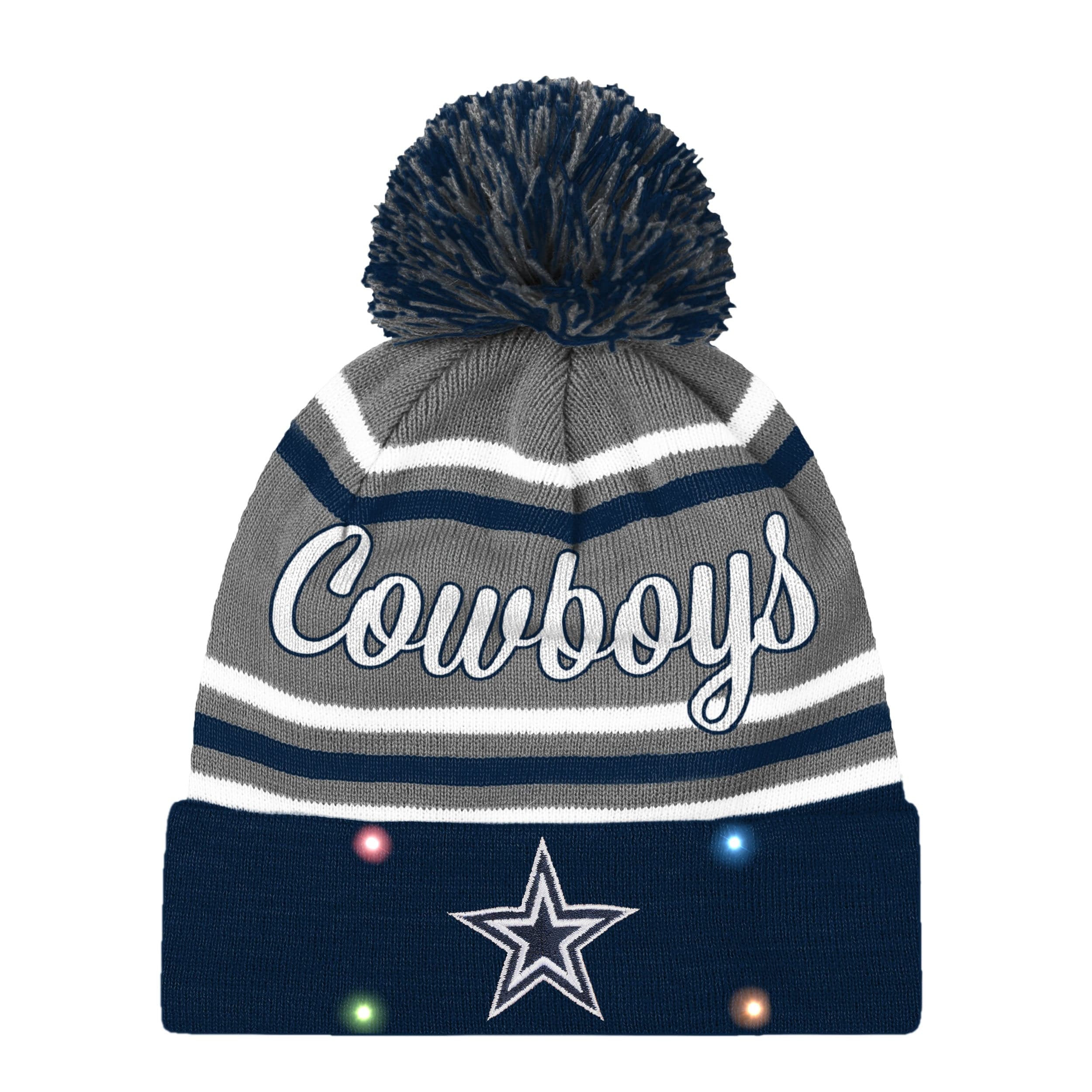 Dallas Cowboys NFL Womens Wordmark Script Light Up Beanie - Image 2