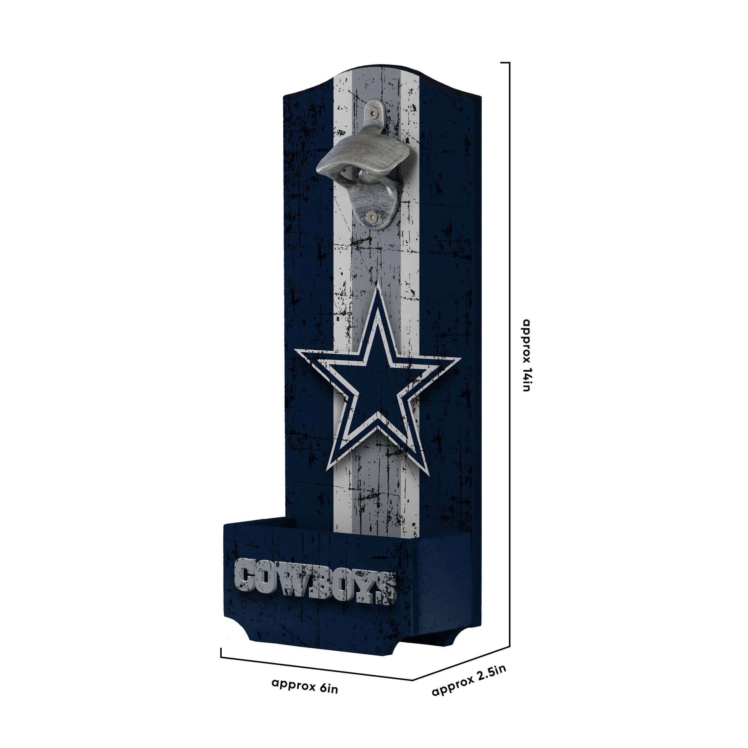 Dallas Cowboys NFL Wooden Bottle Cap Opener Sign - Image 5