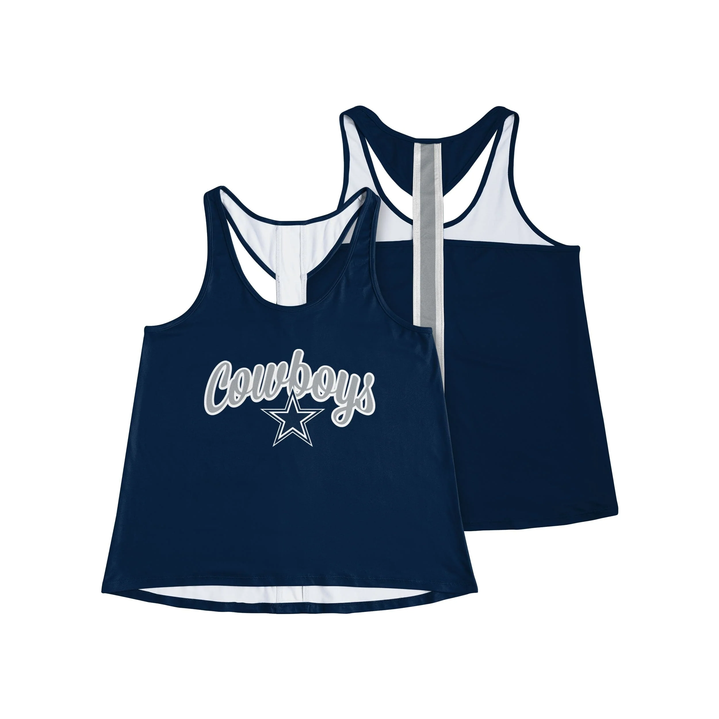 Dallas Cowboys NFL Womens Wordmark Team Stripe Sleeveless Top - Image 3