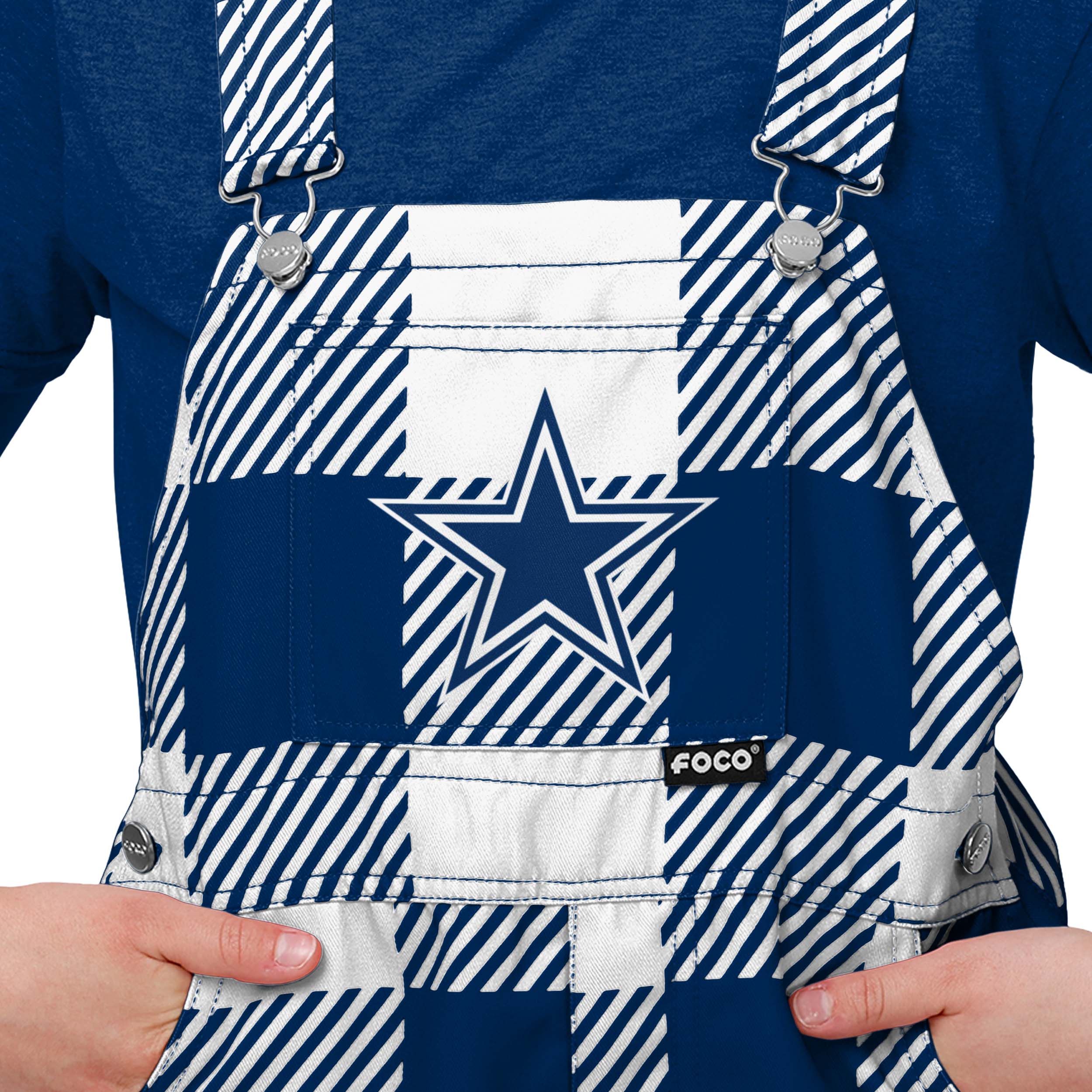 Dallas Cowboys NFL Youth Plaid Bib Overalls - Image 4