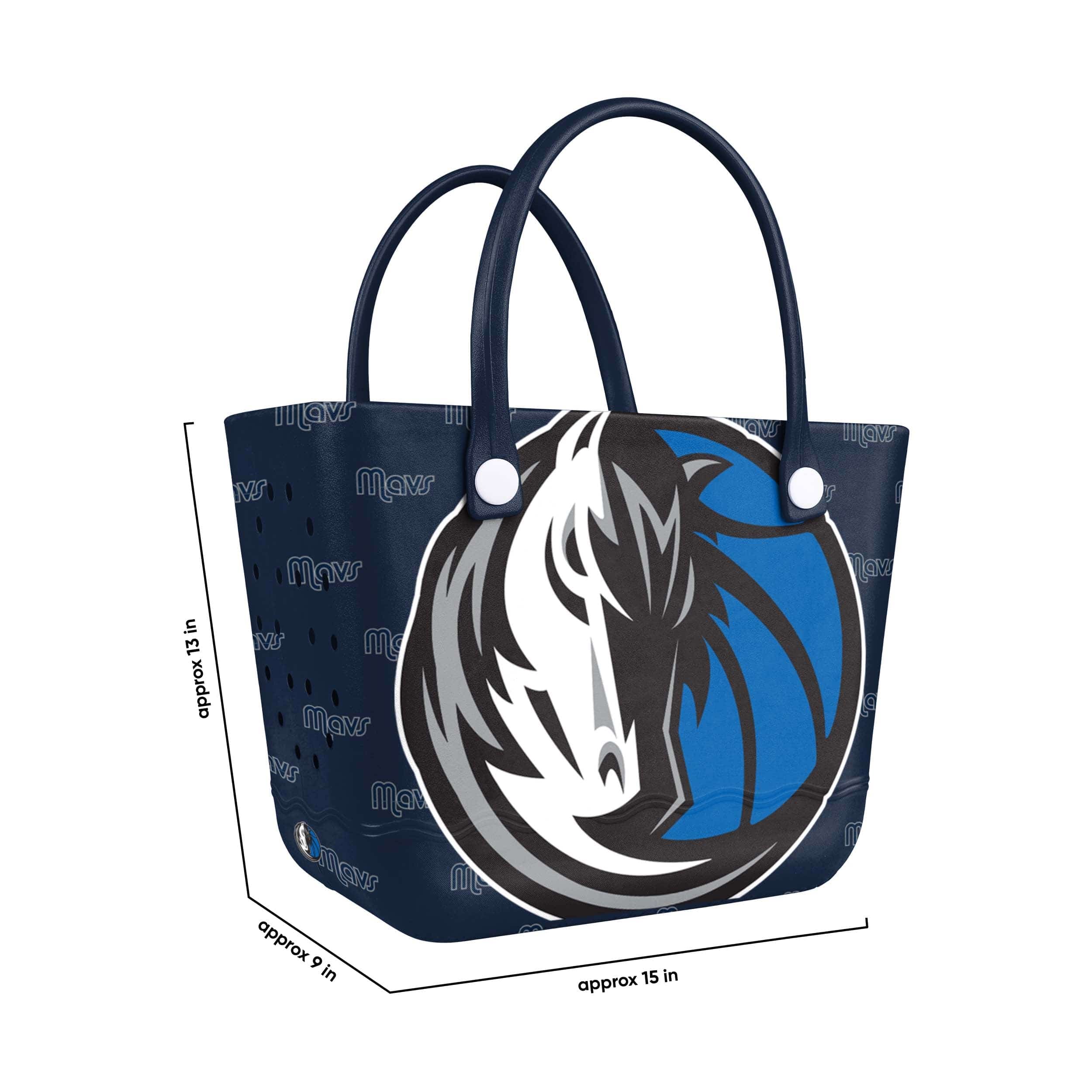 Dallas Mavericks NBA Big Logo Mini Print Tailgate Tote Bag - Image 3
