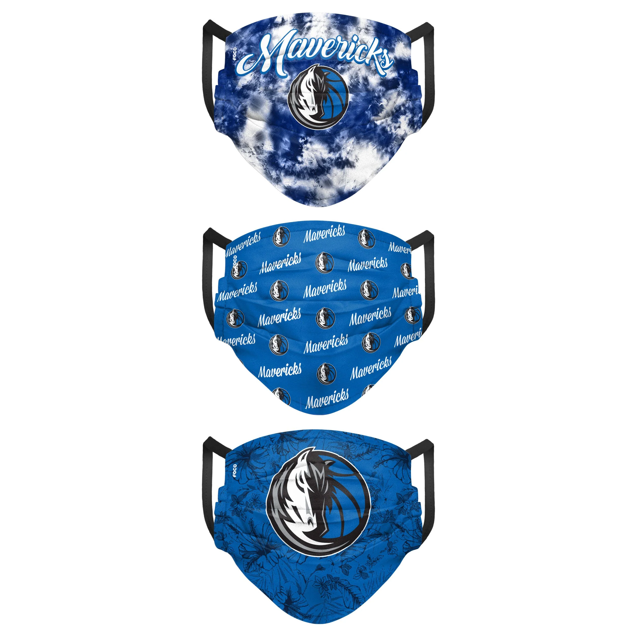 Dallas Mavericks NBA Womens Matchday 3 Pack Face Cover - Image 2