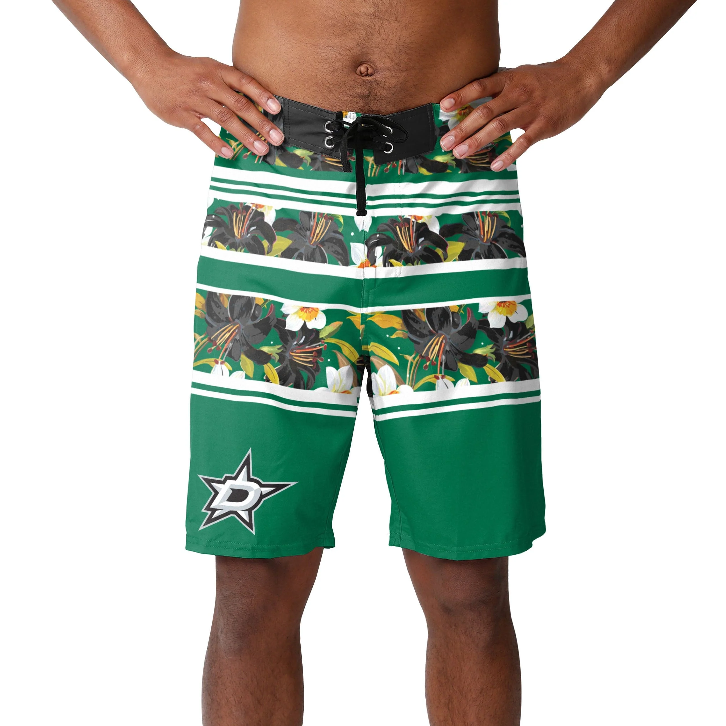Dallas Stars Mens NHL Floral Stripe Boardshorts - Image 2