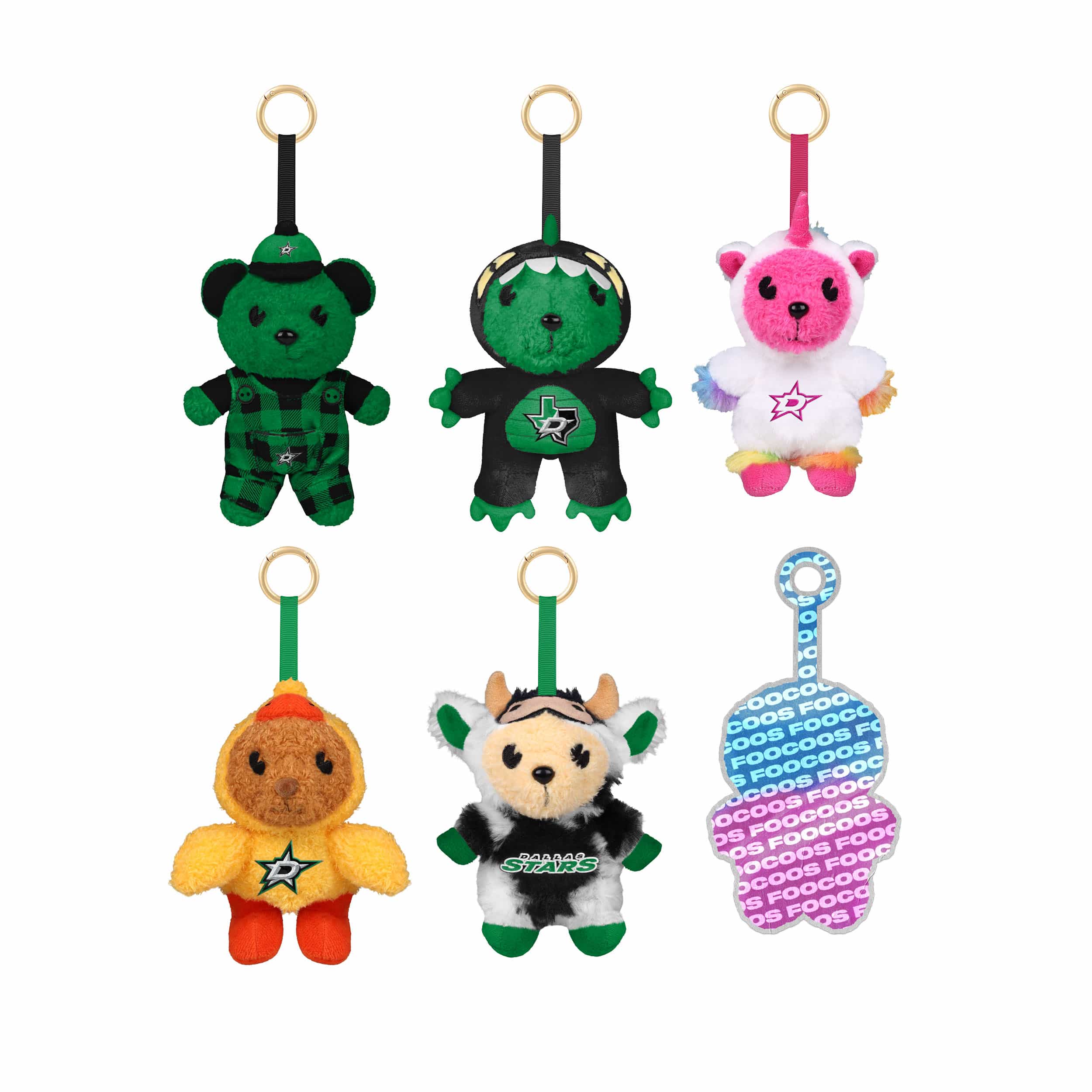 Dallas Stars NHL FOOCOOS Plush Bag Charm Keychain Blind Box Series 1 (PREORDER - SHIPS MID JULY)