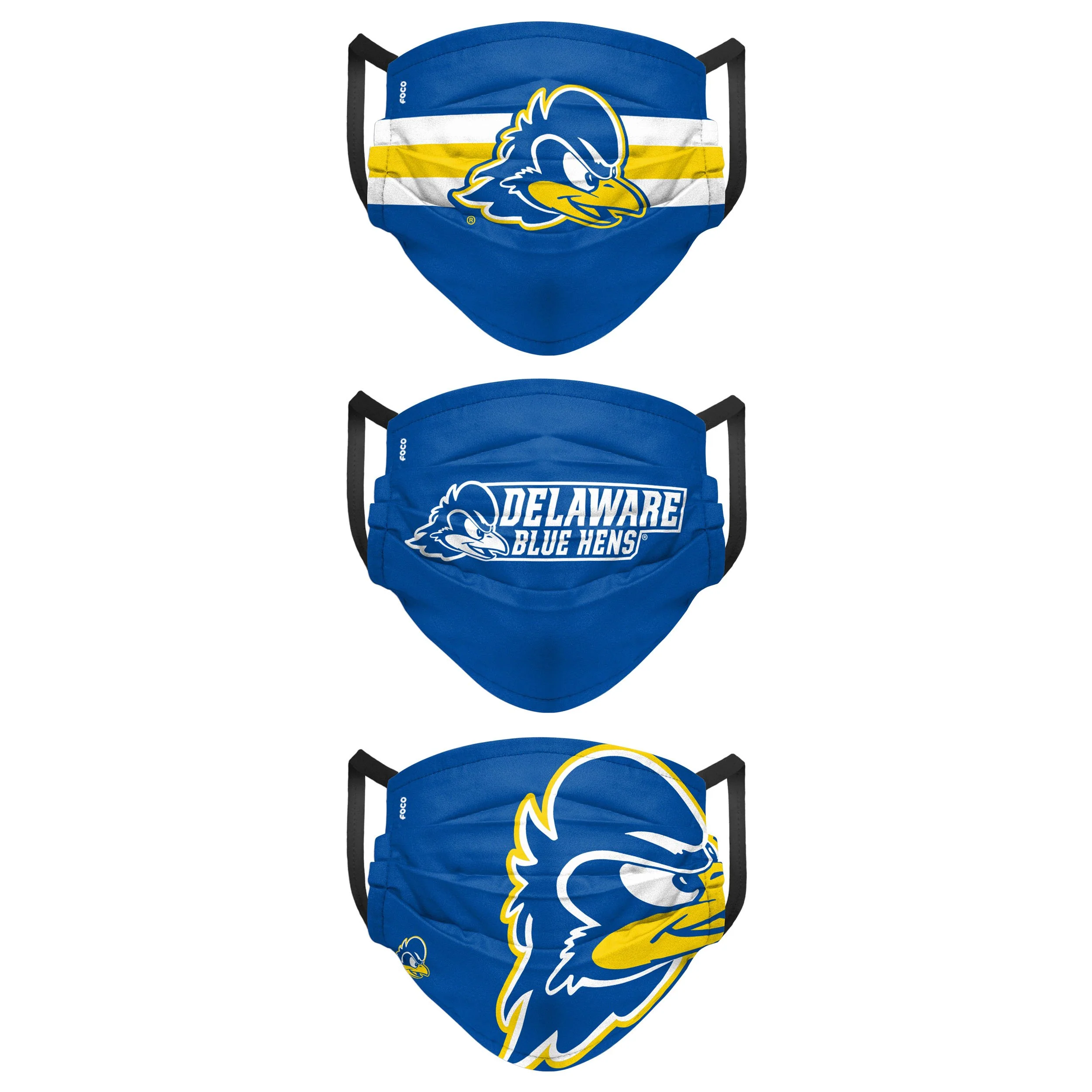 Delaware Fightin Blue Hens NCAA Mens Matchday 3 Pack Face Cover - Image 2