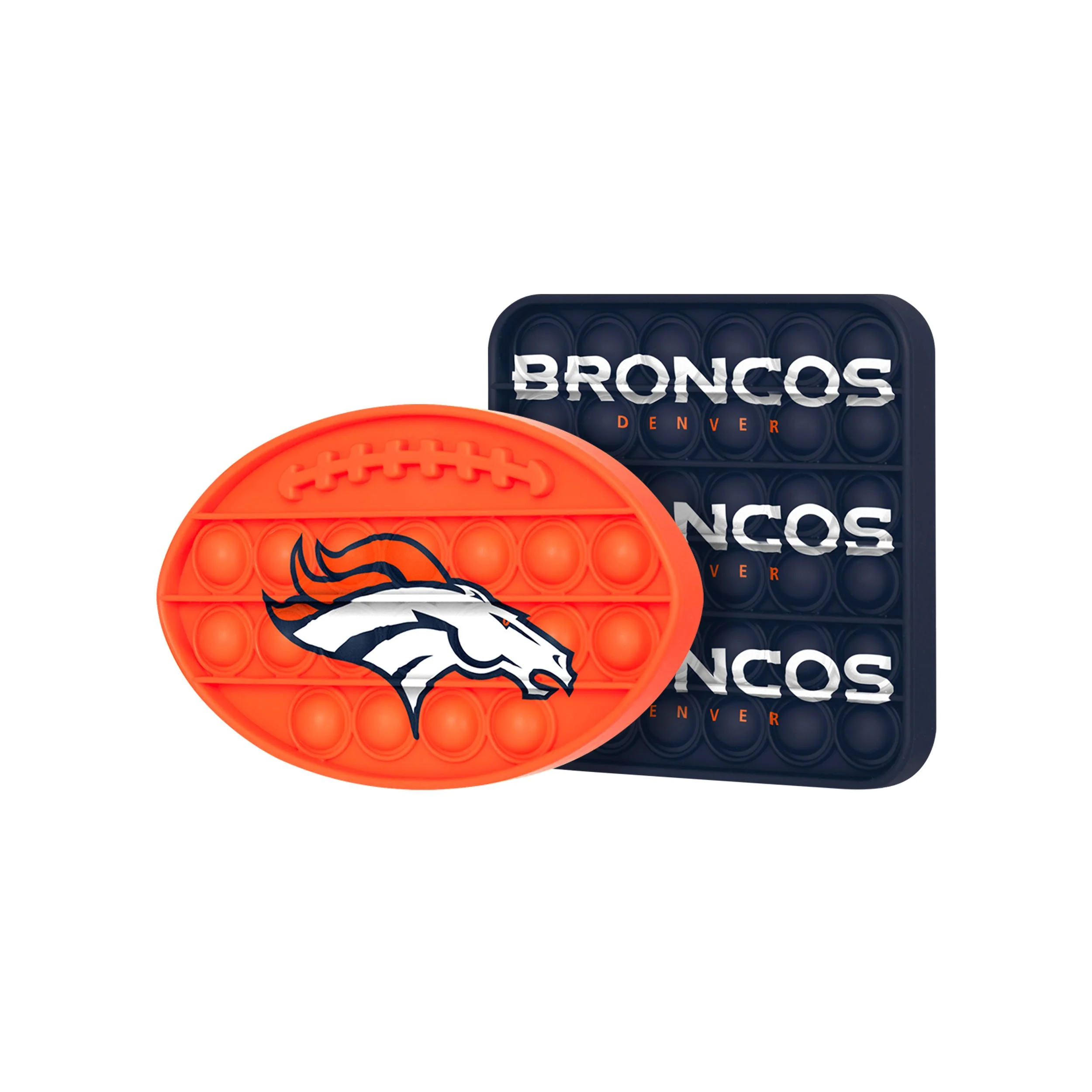 Denver Broncos NFL 2 Pack Ball & Square Push-Itz Fidget