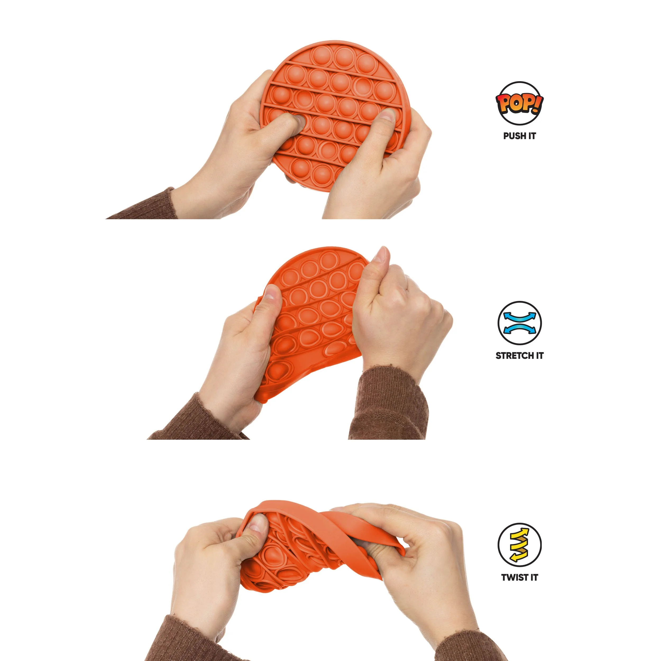 Denver Broncos NFL 2 Pack Ball & Square Push-Itz Fidget - Image 4