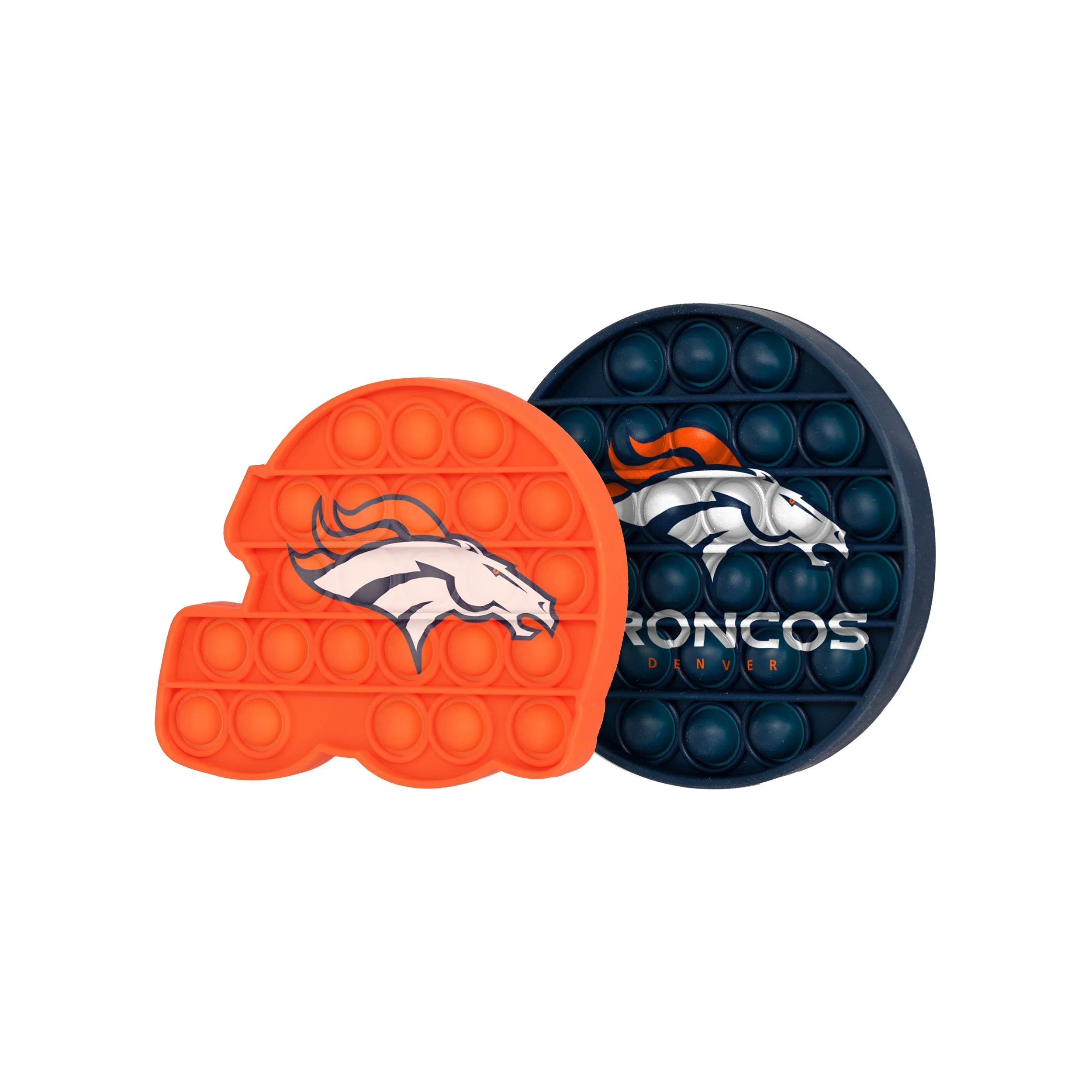 Denver Broncos NFL 2 Pack Helmet & Circle Push-Itz Fidget