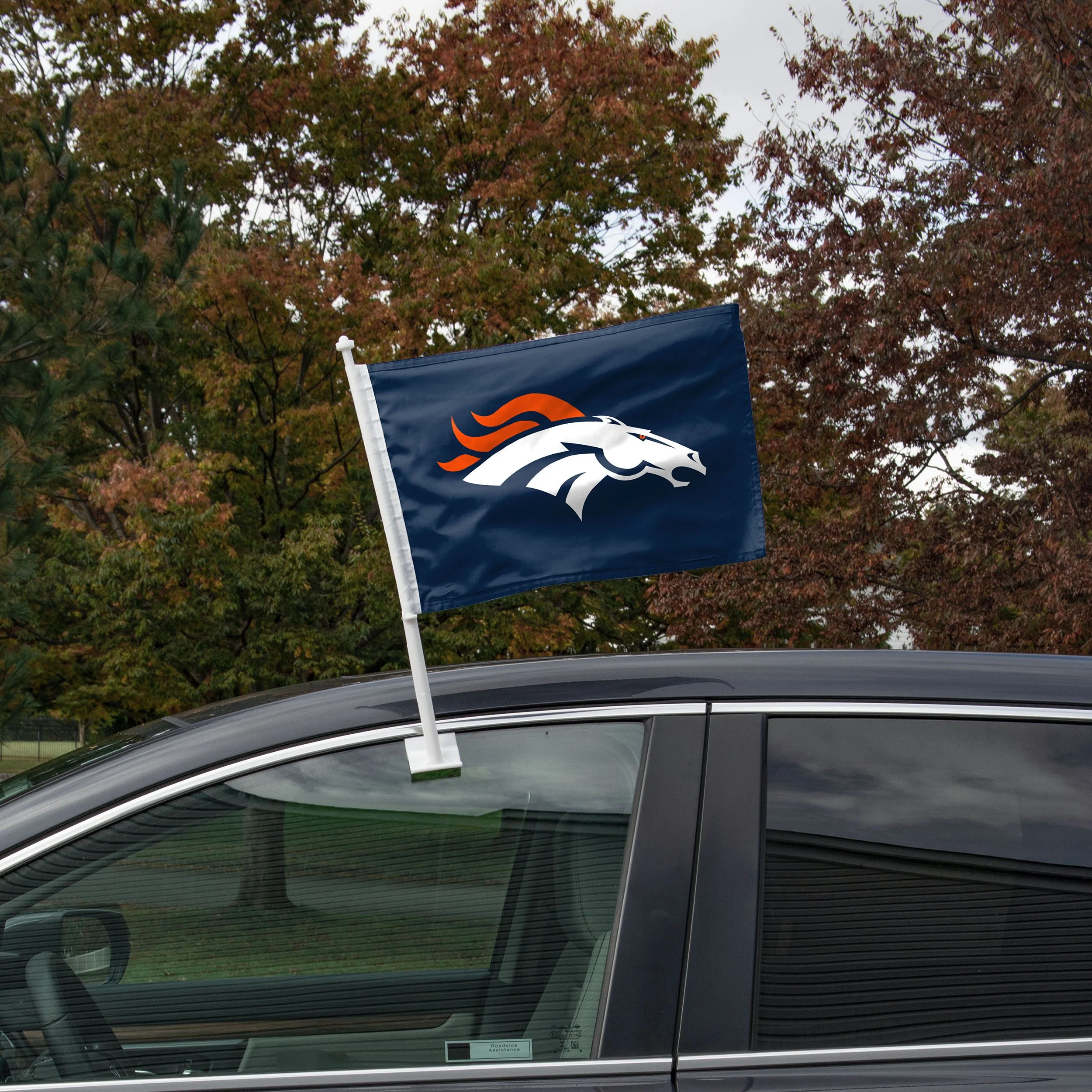 Denver Broncos NFL 2 Pack Solid Car Flag - Image 2