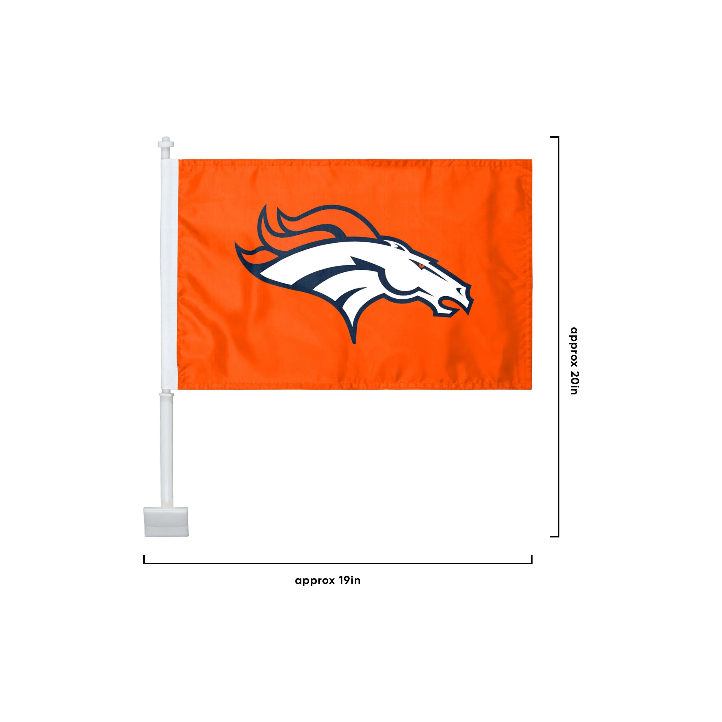 Denver Broncos NFL 2 Pack Solid Car Flag - Image 3