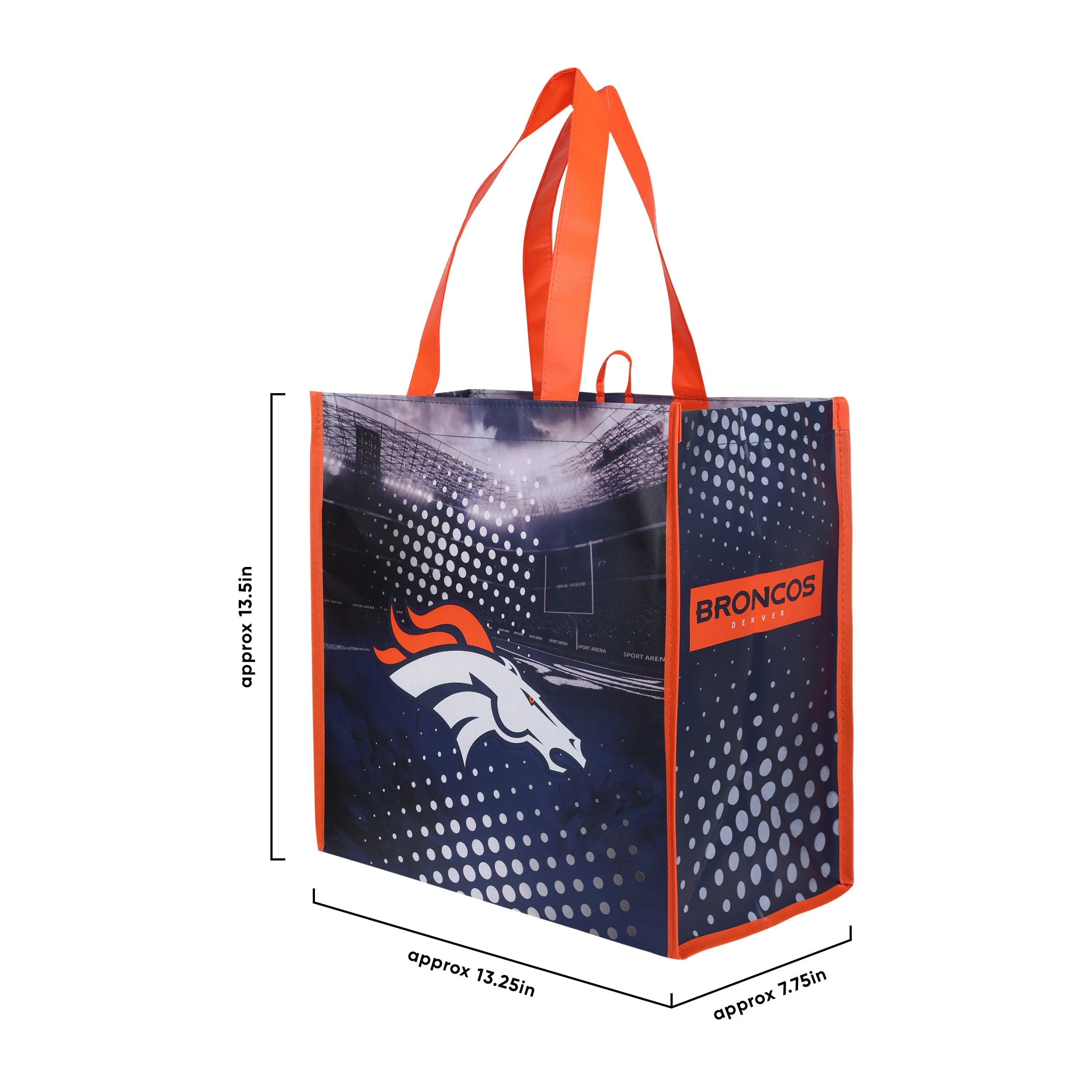 Denver Broncos NFL 4 Pack Reusable Shopping Bag - Image 3
