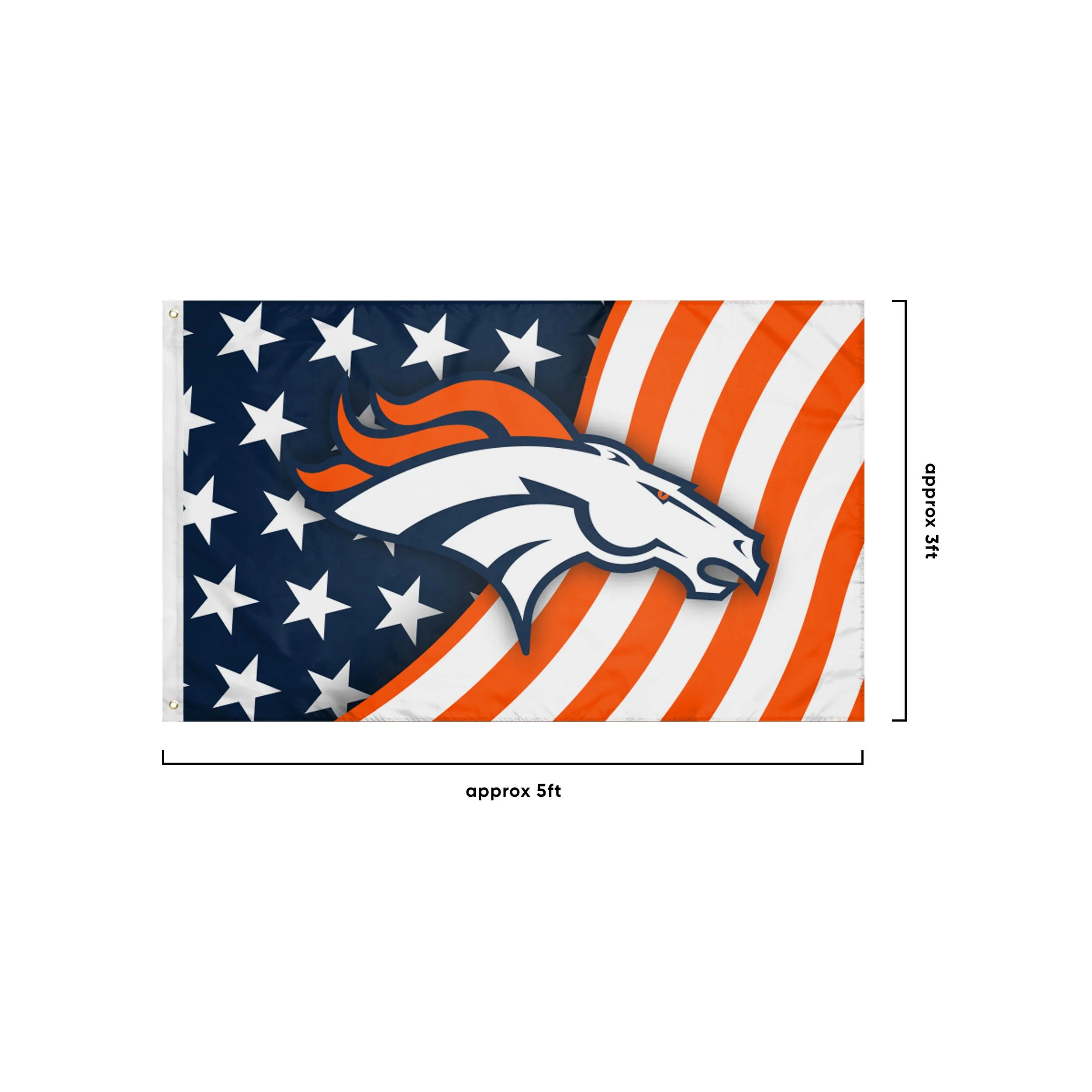 Denver Broncos NFL Americana Horizontal Flag - Image 2
