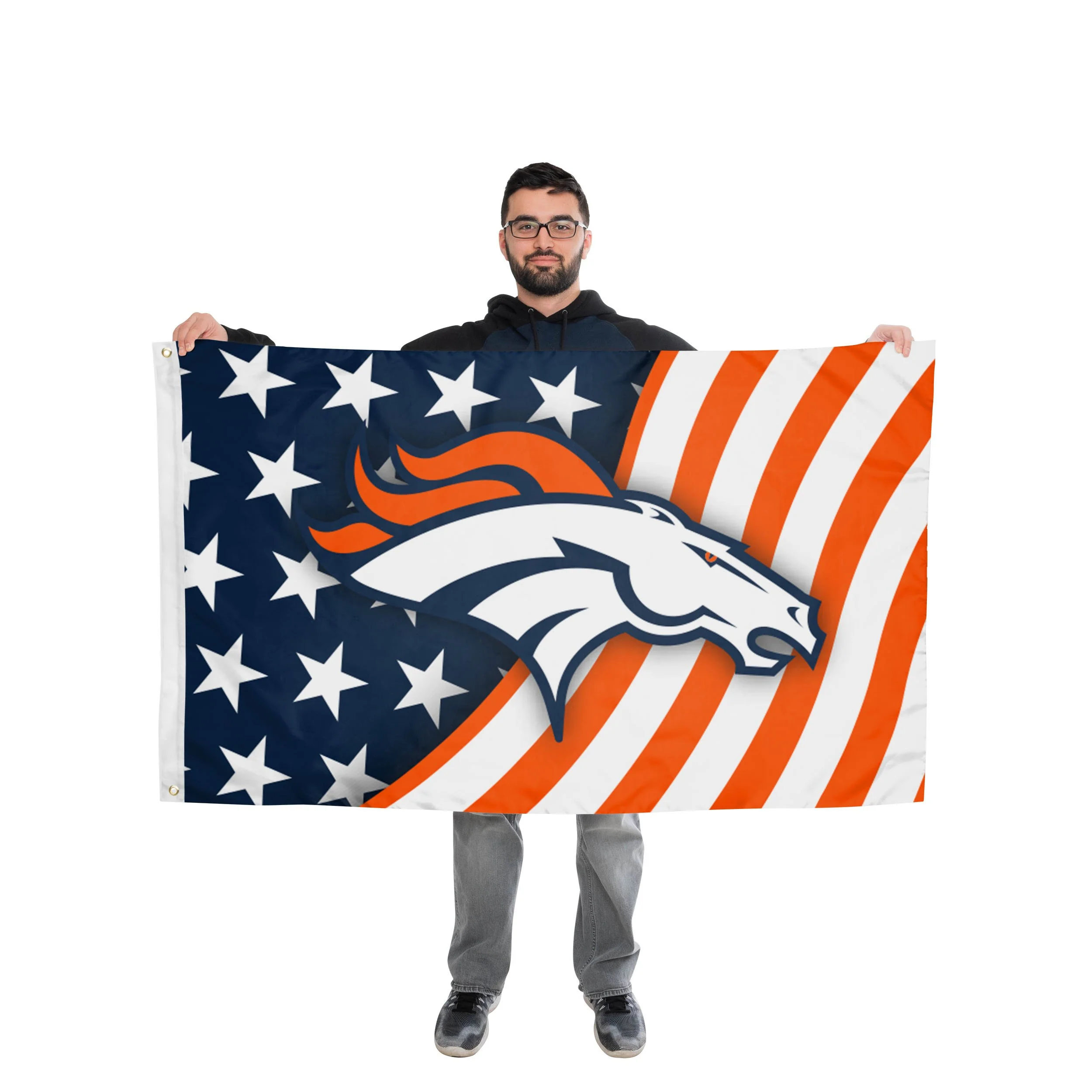 Denver Broncos NFL Americana Horizontal Flag - Image 3